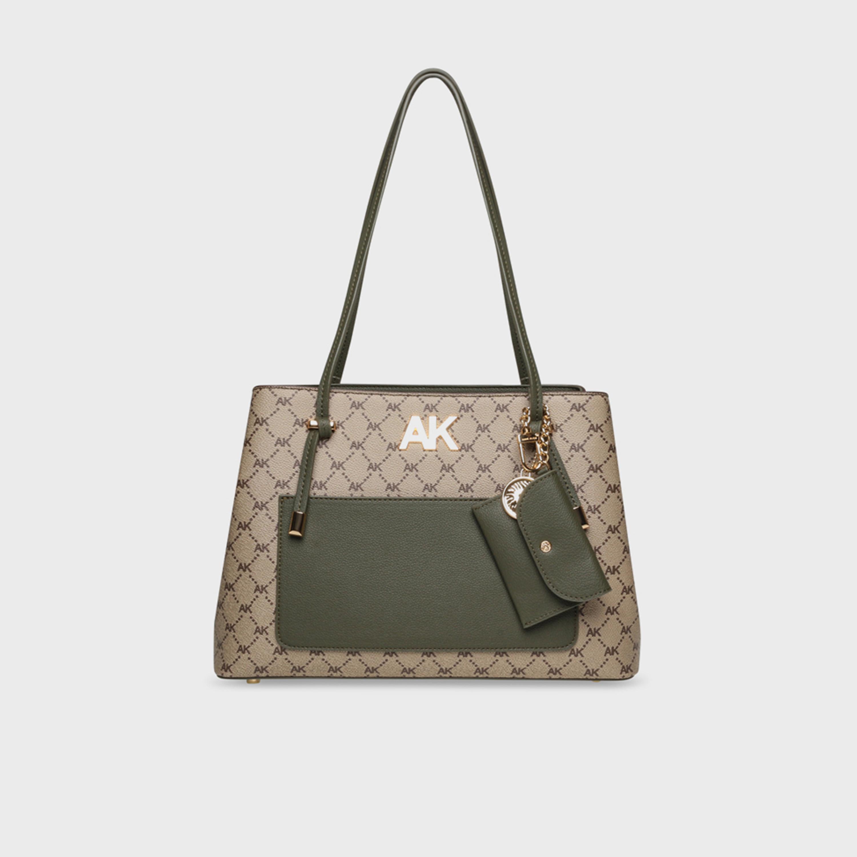 آن كلين - شنطة كتف بمقبضين وشعار مونوغرام مع إغلاق مغناطيسي | 19.5 × 7.5 × 14 سم-women-bagsandwallets-handbags-image-5