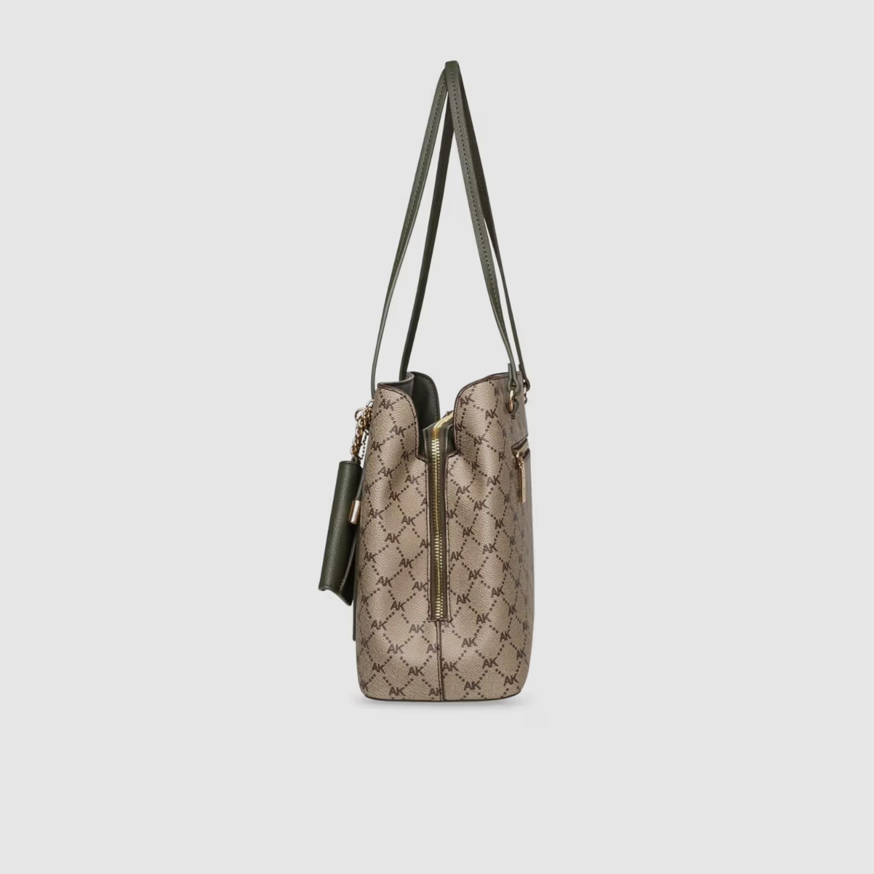 آن كلين - شنطة كتف بمقبضين وشعار مونوغرام مع إغلاق مغناطيسي | 19.5 × 7.5 × 14 سم-women-bagsandwallets-handbags-image-7