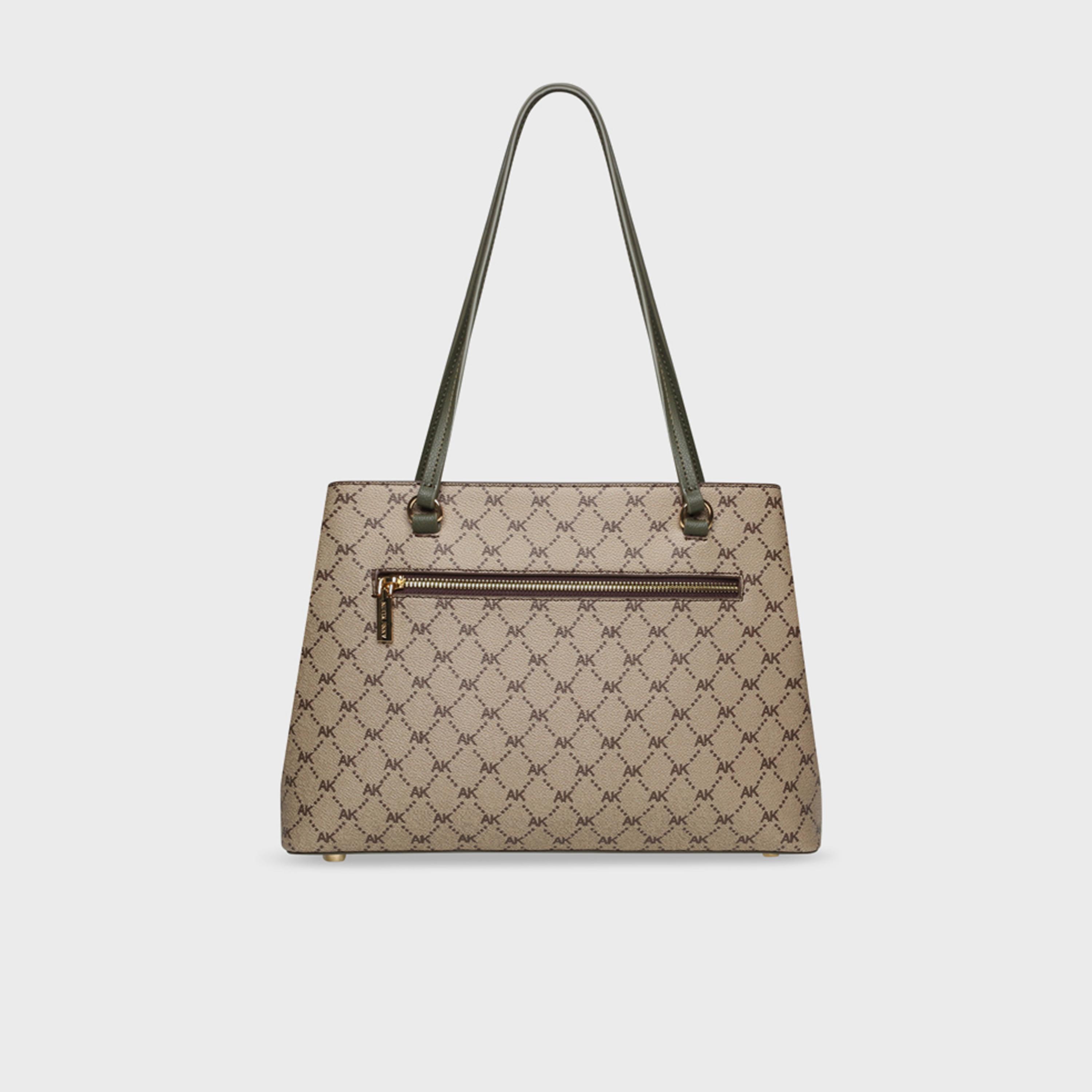 آن كلين - شنطة كتف بمقبضين وشعار مونوغرام مع إغلاق مغناطيسي | 19.5 × 7.5 × 14 سم-women-bagsandwallets-handbags-image-8