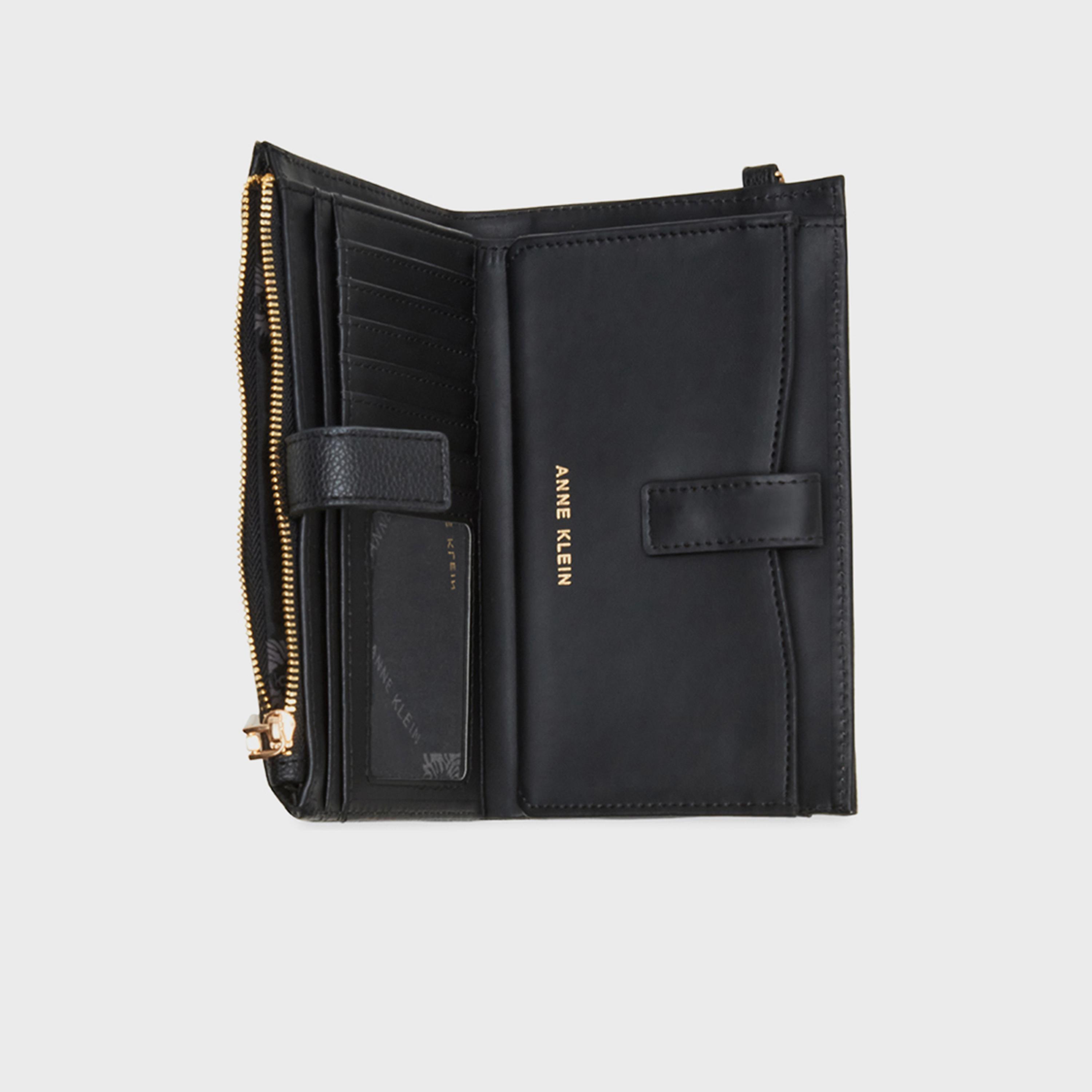 Anne Klein Textured Wallet with Magnetic Closure | 23.62 X 5.08 X 14.22 CM-women-bagsandwallets-wallets-image-4