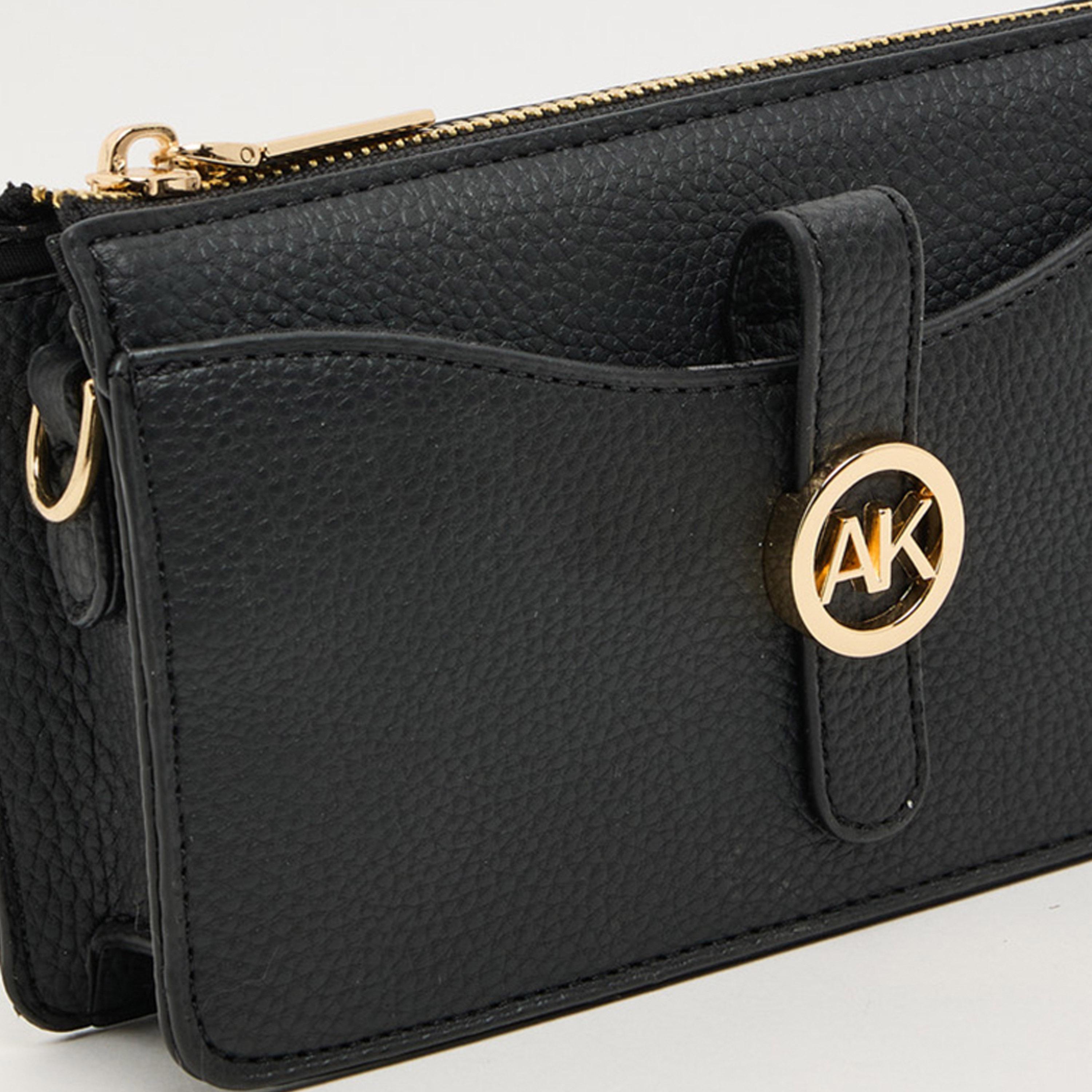 Anne Klein Textured Wallet with Zipper and Detachable Strap-women-bagsandwallets-wallets-image-5