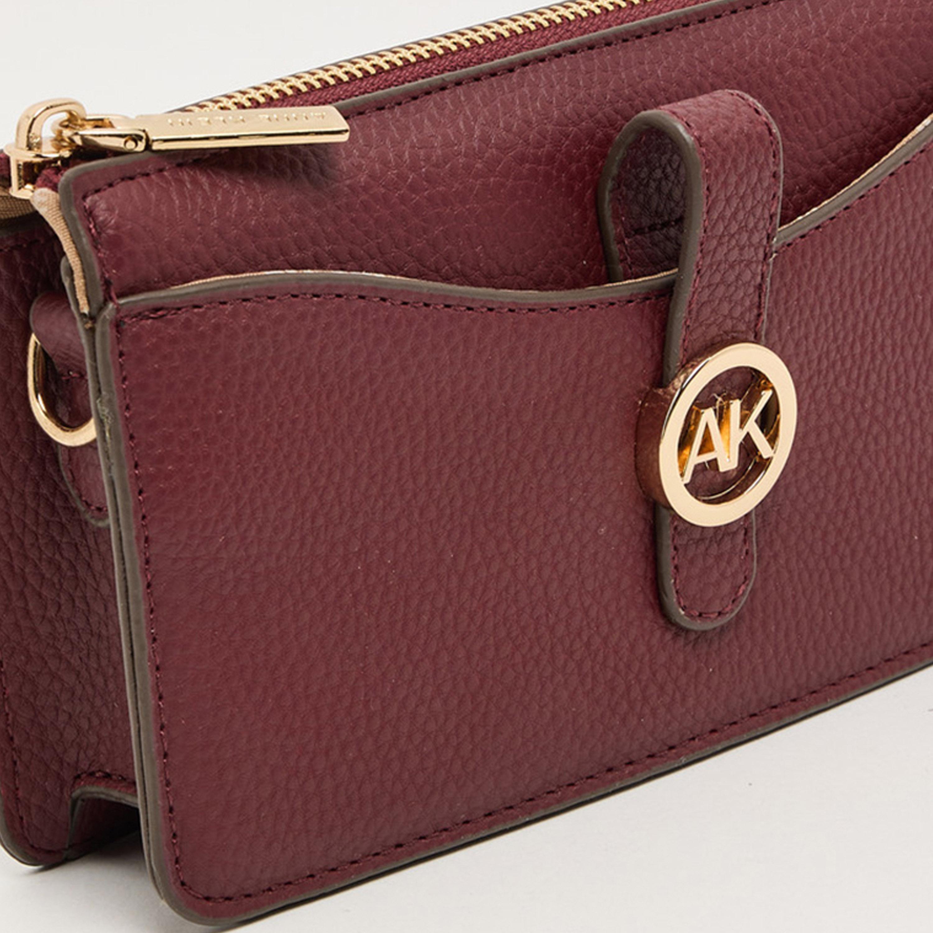 Anne Klein Textured Wallet with Zipper and Detachable Strap-women-bagsandwallets-wallets-image-10