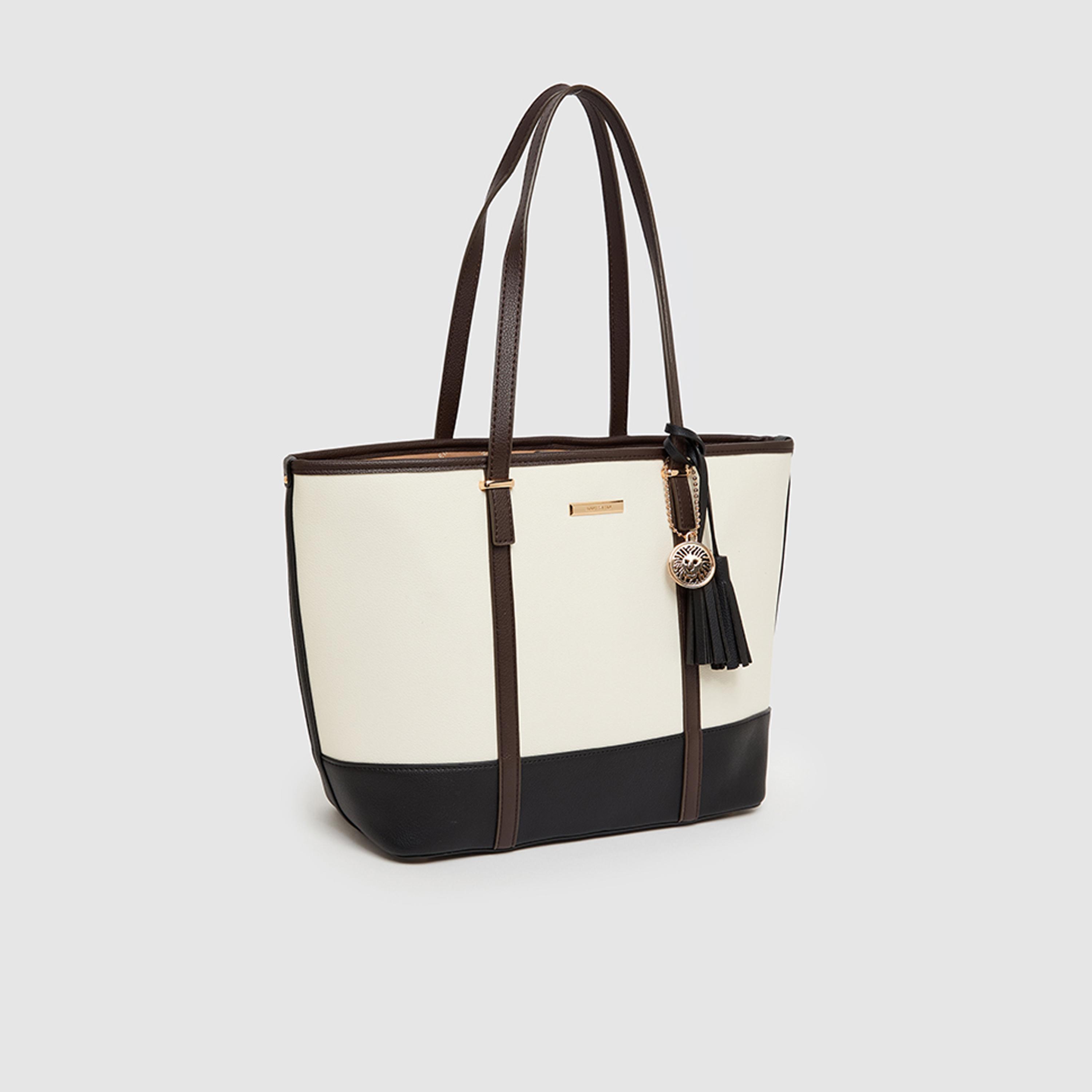 Anne Klein Color Block Double Handle Satchel Bag with Magnetic Closure | 31 X 14 X 28 CM-women-bagsandwallets-handbags-image-2