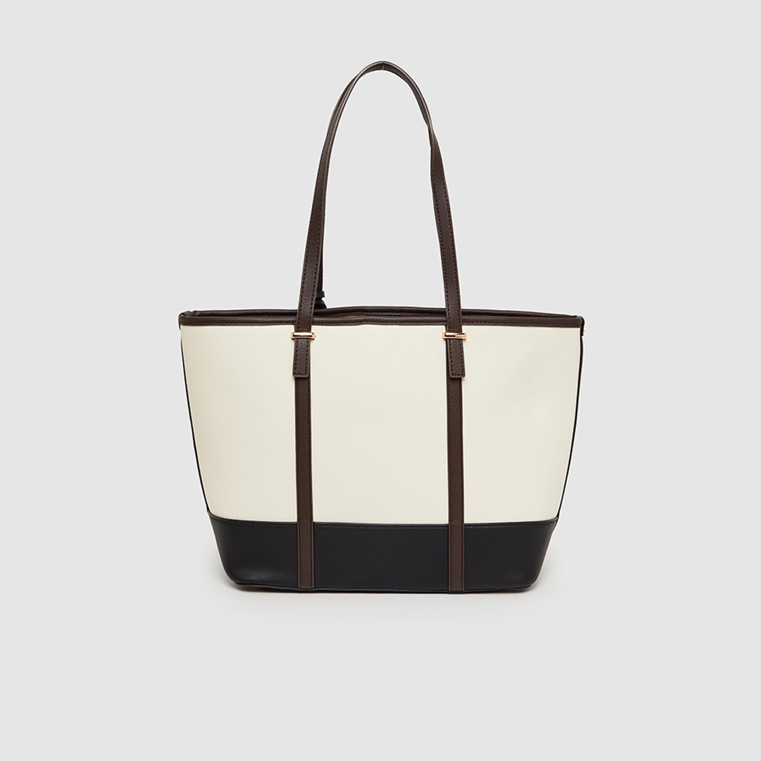 Anne Klein Color Block Double Handle Satchel Bag with Magnetic Closure | 31 X 14 X 28 CM-women-bagsandwallets-handbags-image-3