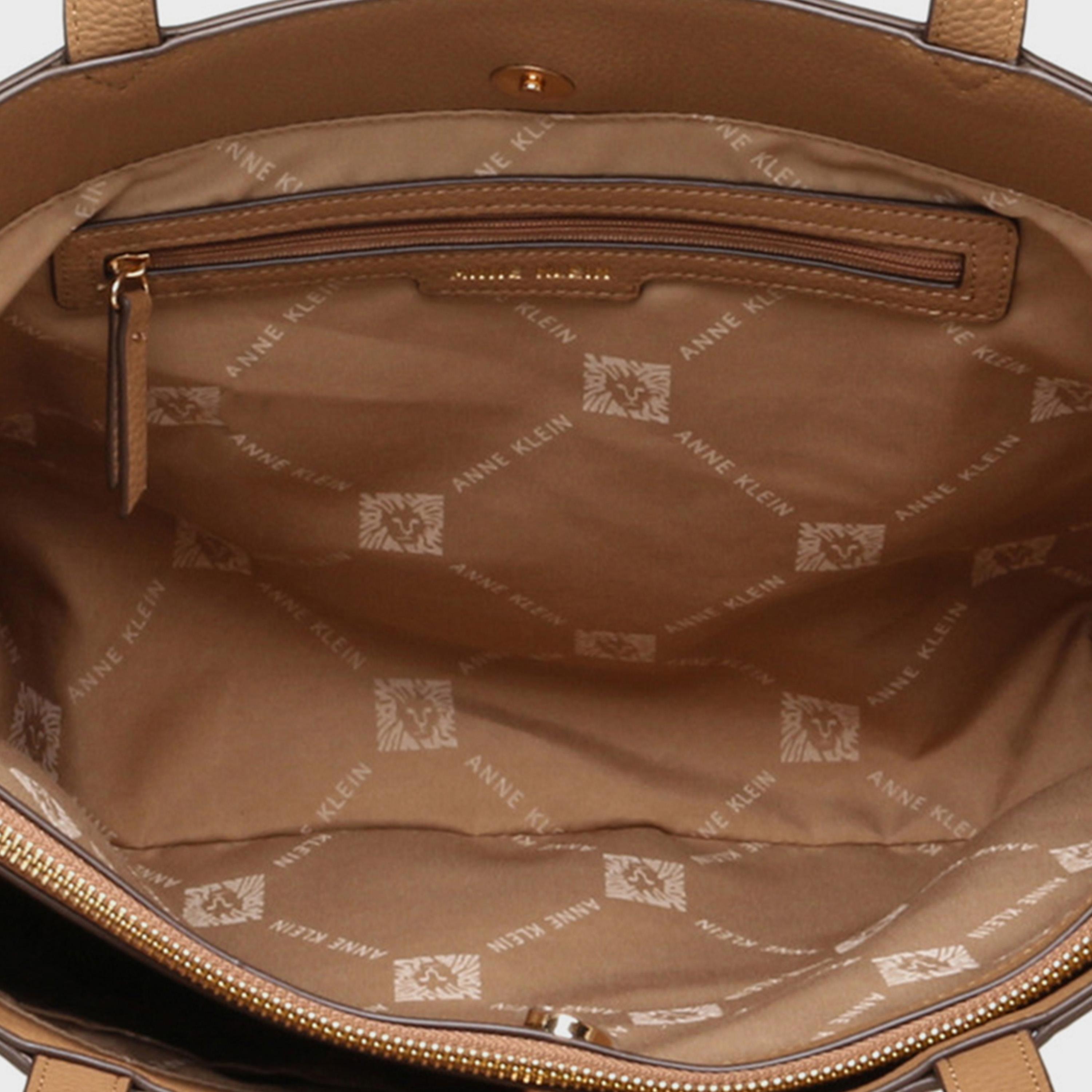 Anne Klein Textured Double Handle Shoulder Bag with Magnetic Closure | 31.75 X 10.8 X 29.53 CM-women-bagsandwallets-handbags-image-4
