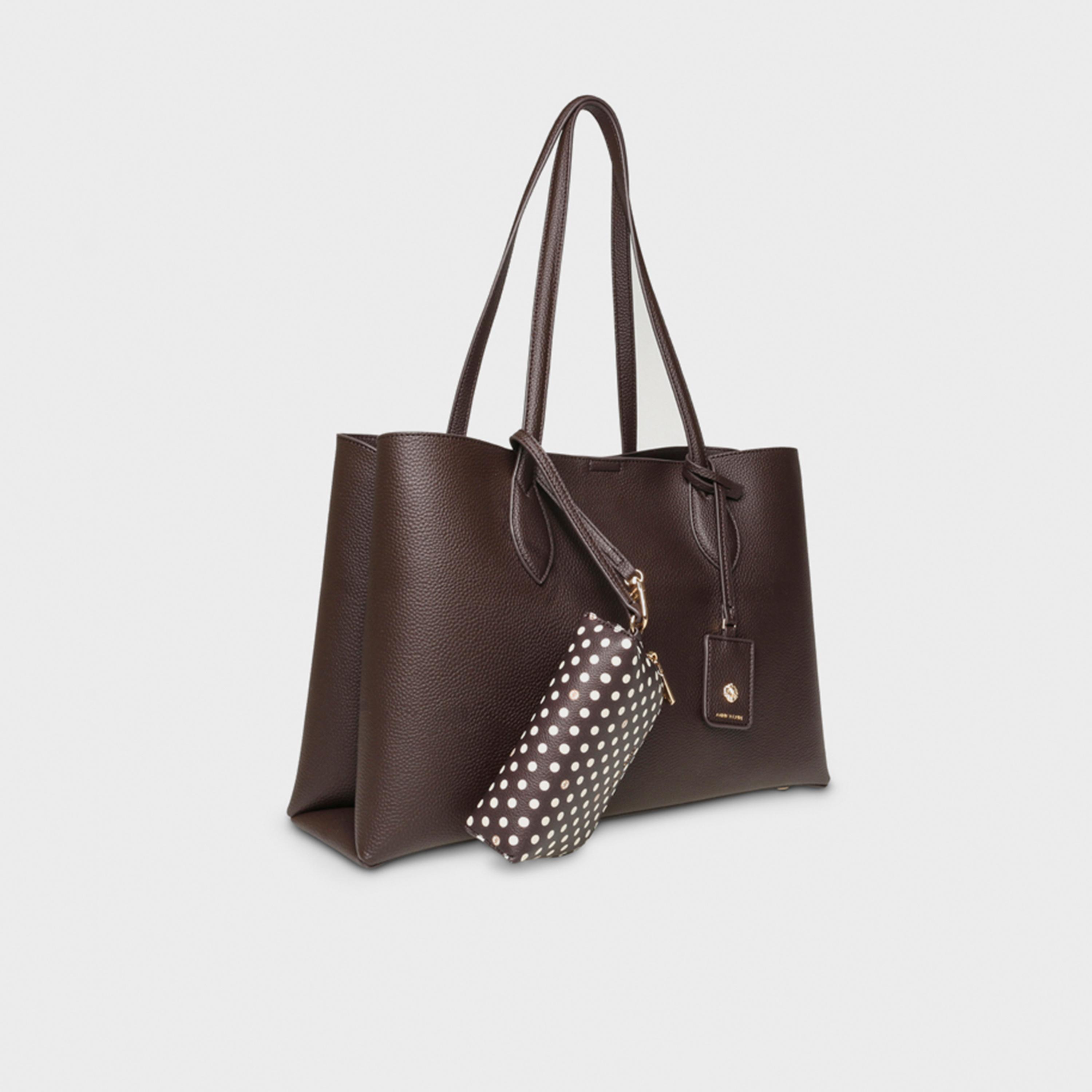 Anne Klein Textured Double Handle Tote Bag with Magnetic Closure | 40.64 X 12.7 X 27.68 CM-women-bagsandwallets-handbags-image-2