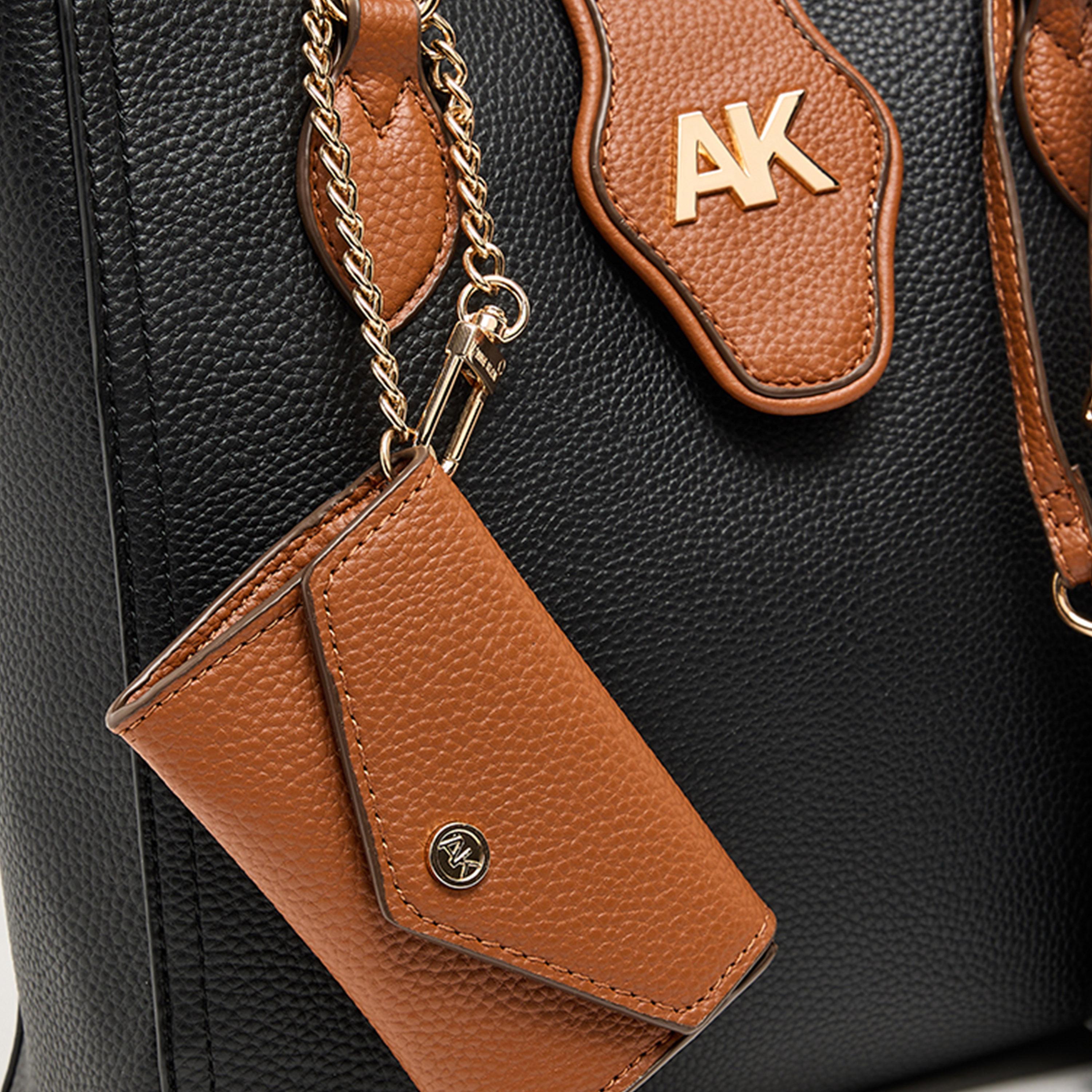 Anne Klein Textured Double Handle Tote Bag with Magnetic Closure | 27.94 X 8.25 X 24.76 CM-women-bagsandwallets-handbags-image-4