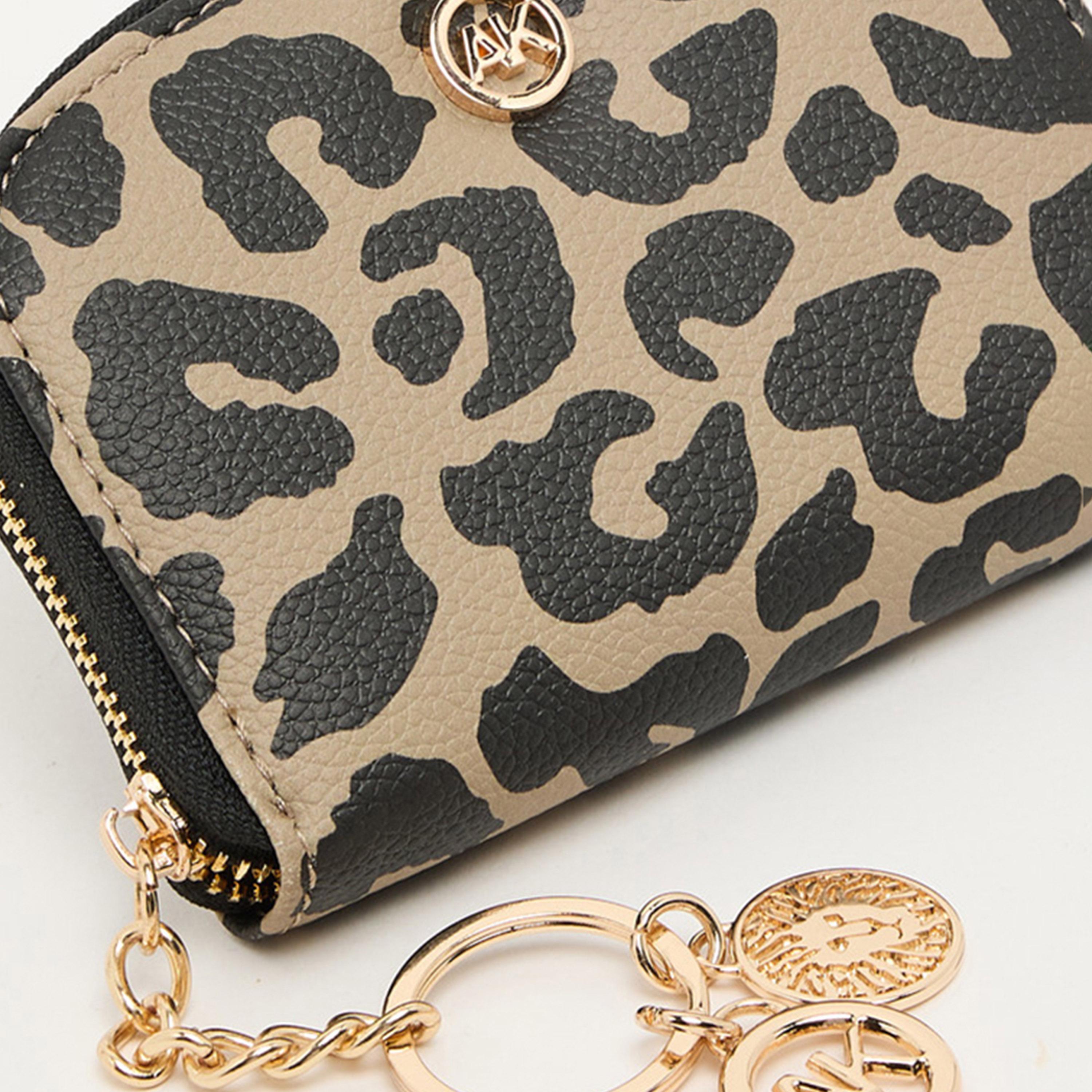 آن كلين - حامل بطاقات مطبوع بسحاب | 14.6 × 9.52 سم-women-bagsandwallets-wallets-image-4
