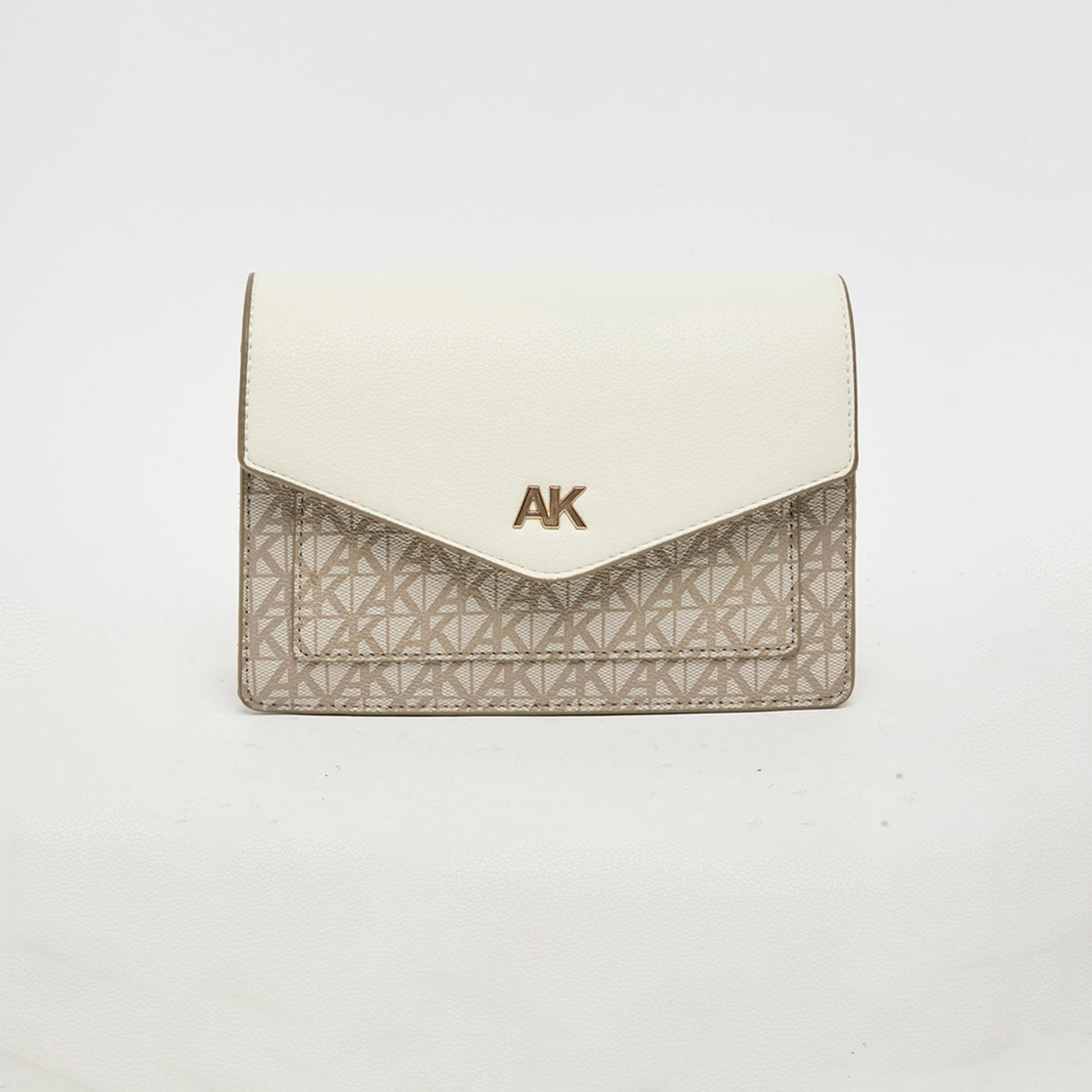 Anne Klein Monogram Crossbody Bag with Flap and Adjustable Strap | 31.75 X 10.79 X 29.53 CM-women-bagsandwallets-handbags-image-1