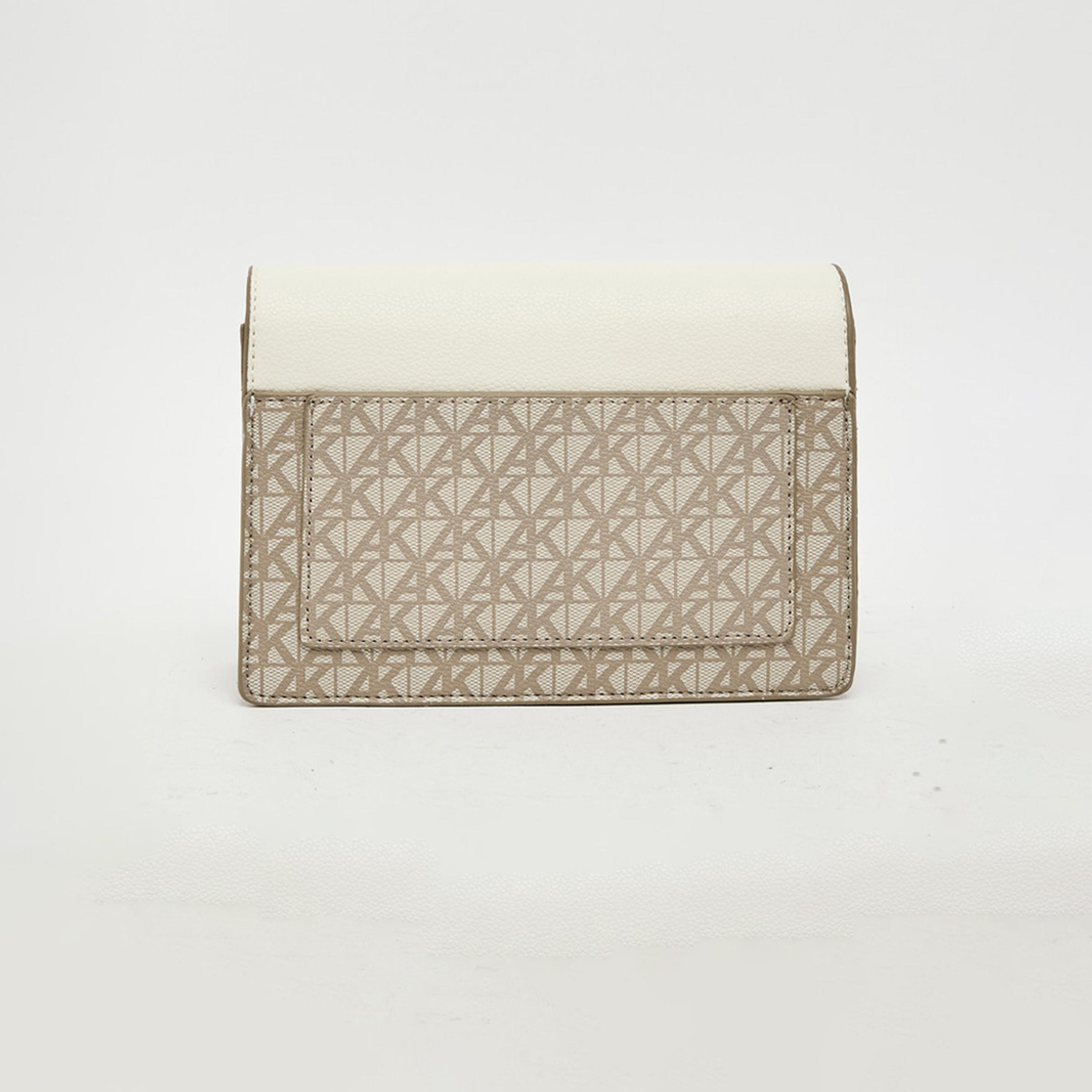 Anne Klein Monogram Crossbody Bag with Flap and Adjustable Strap | 31.75 X 10.79 X 29.53 CM-women-bagsandwallets-handbags-image-3