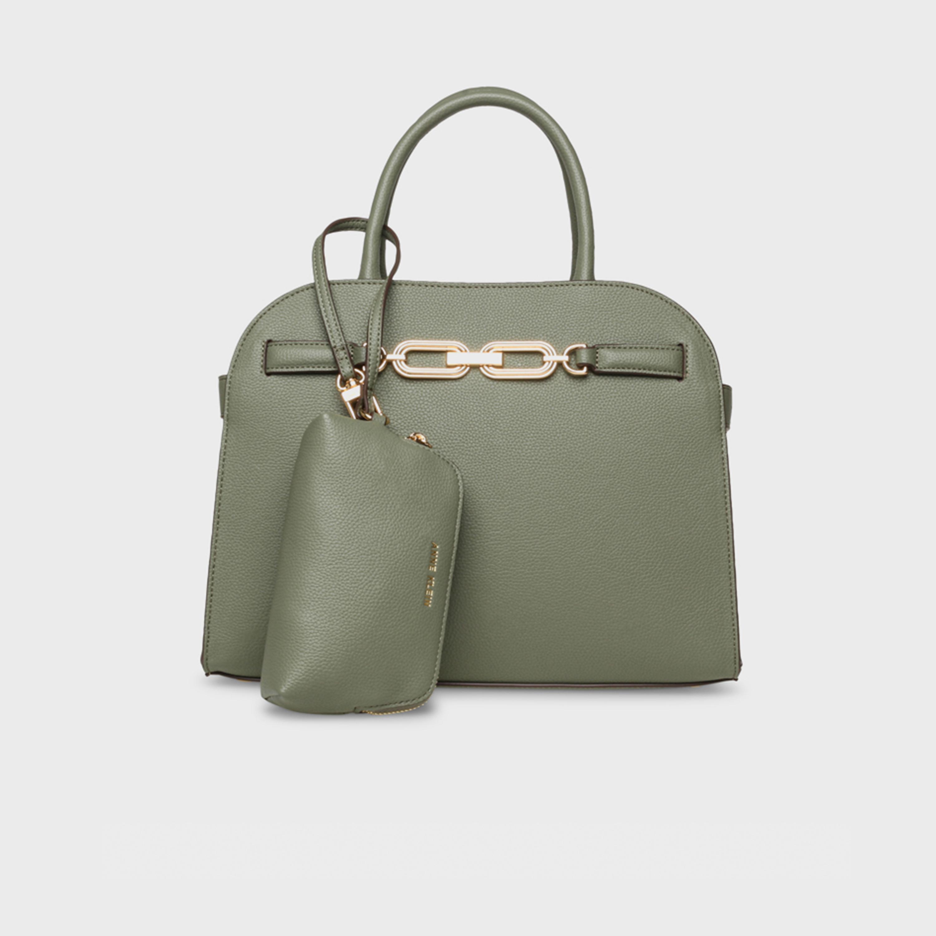 Anne Klein Textured Double Handle Satchel Bag with Magnetic Closure and Detachable Strap | 31.75 X 16 X 23.37 CM-women-bagsandwallets-handbags-image-1