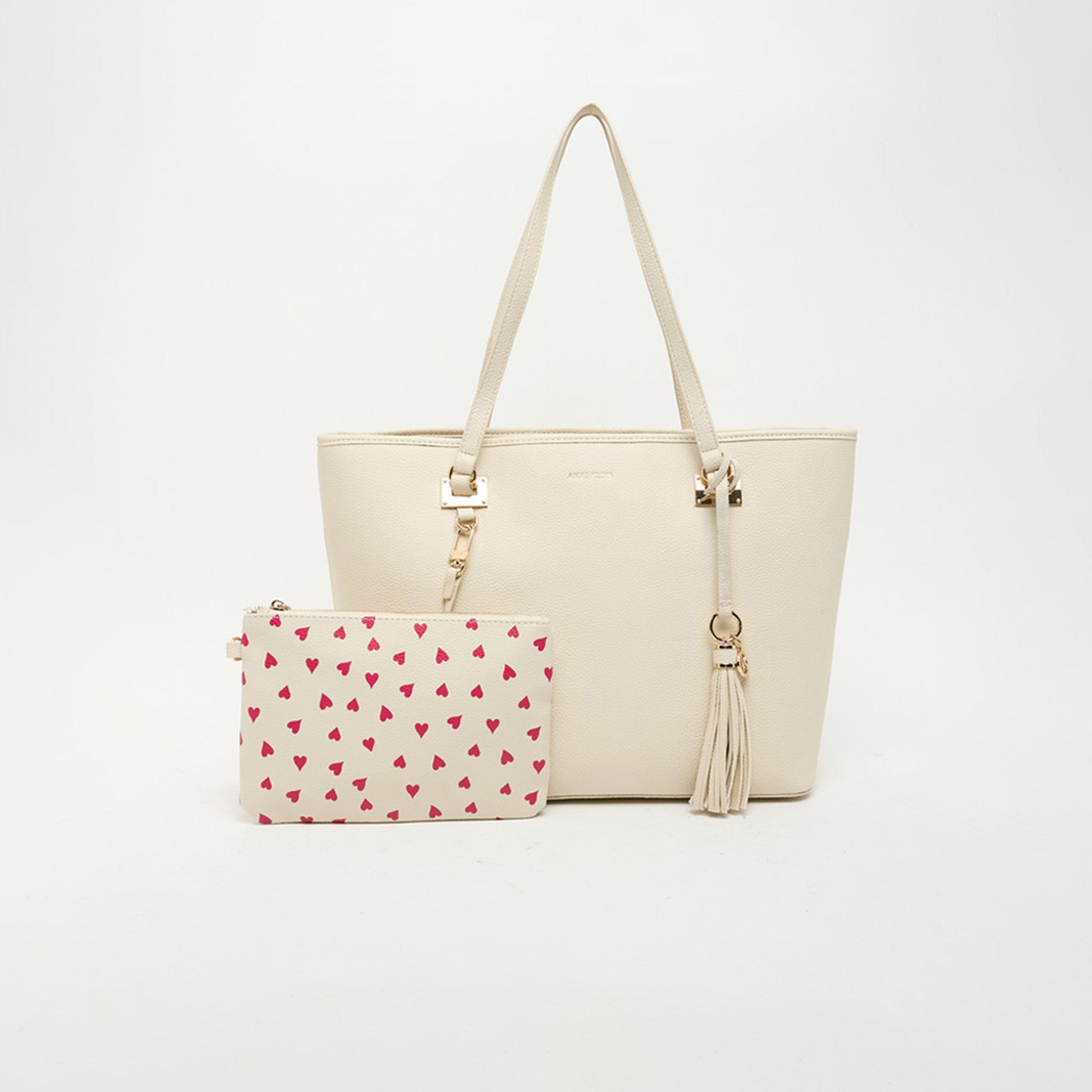 Anne Klein Textured Double Handle Shoulder Bag with Zipper | 35.87 X 15.24 X 30.16 CM-women-bagsandwallets-handbags-image-1