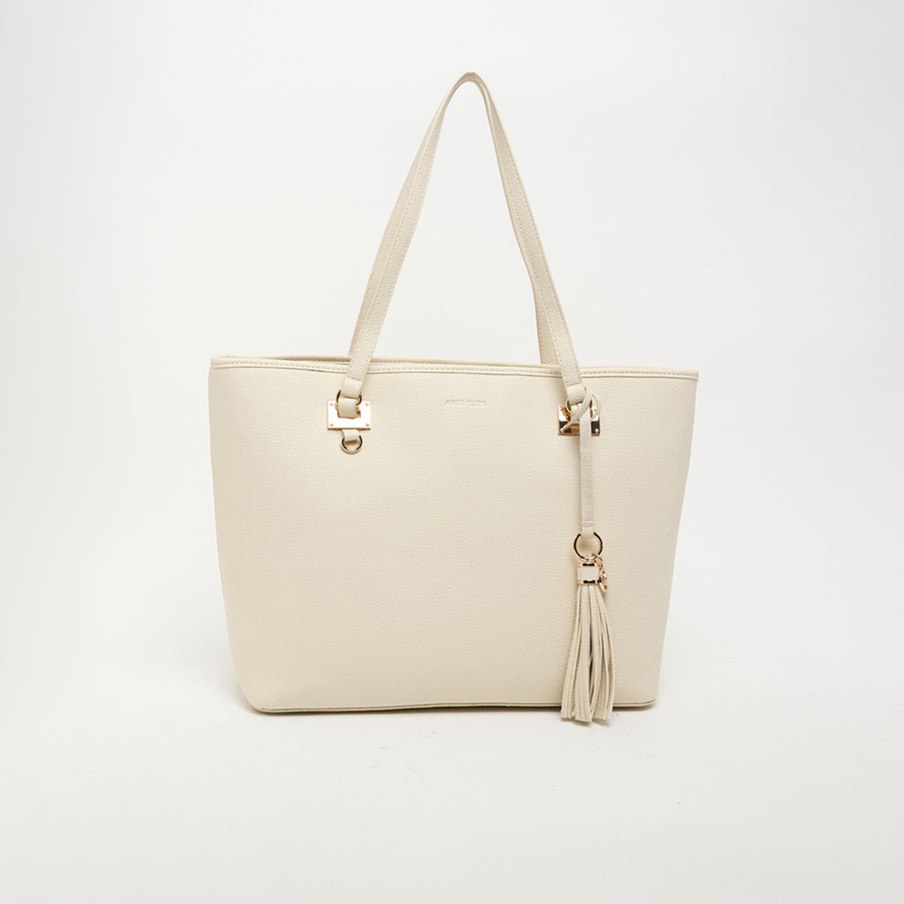 Anne Klein Textured Double Handle Shoulder Bag with Zipper | 35.87 X 15.24 X 30.16 CM-women-bagsandwallets-handbags-image-2