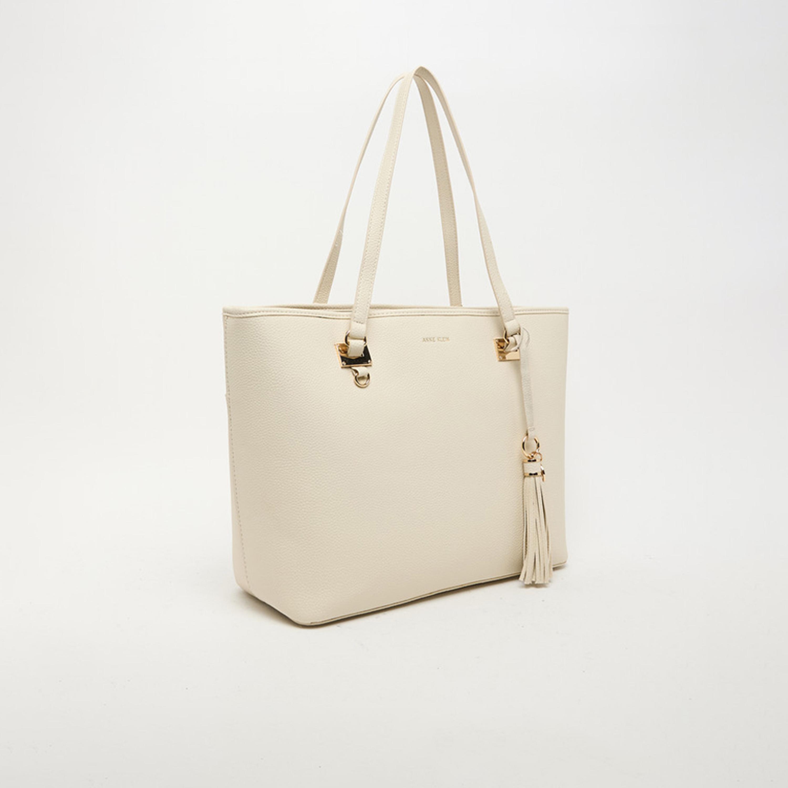 Anne Klein Textured Double Handle Shoulder Bag with Zipper | 35.87 X 15.24 X 30.16 CM-women-bagsandwallets-handbags-image-3
