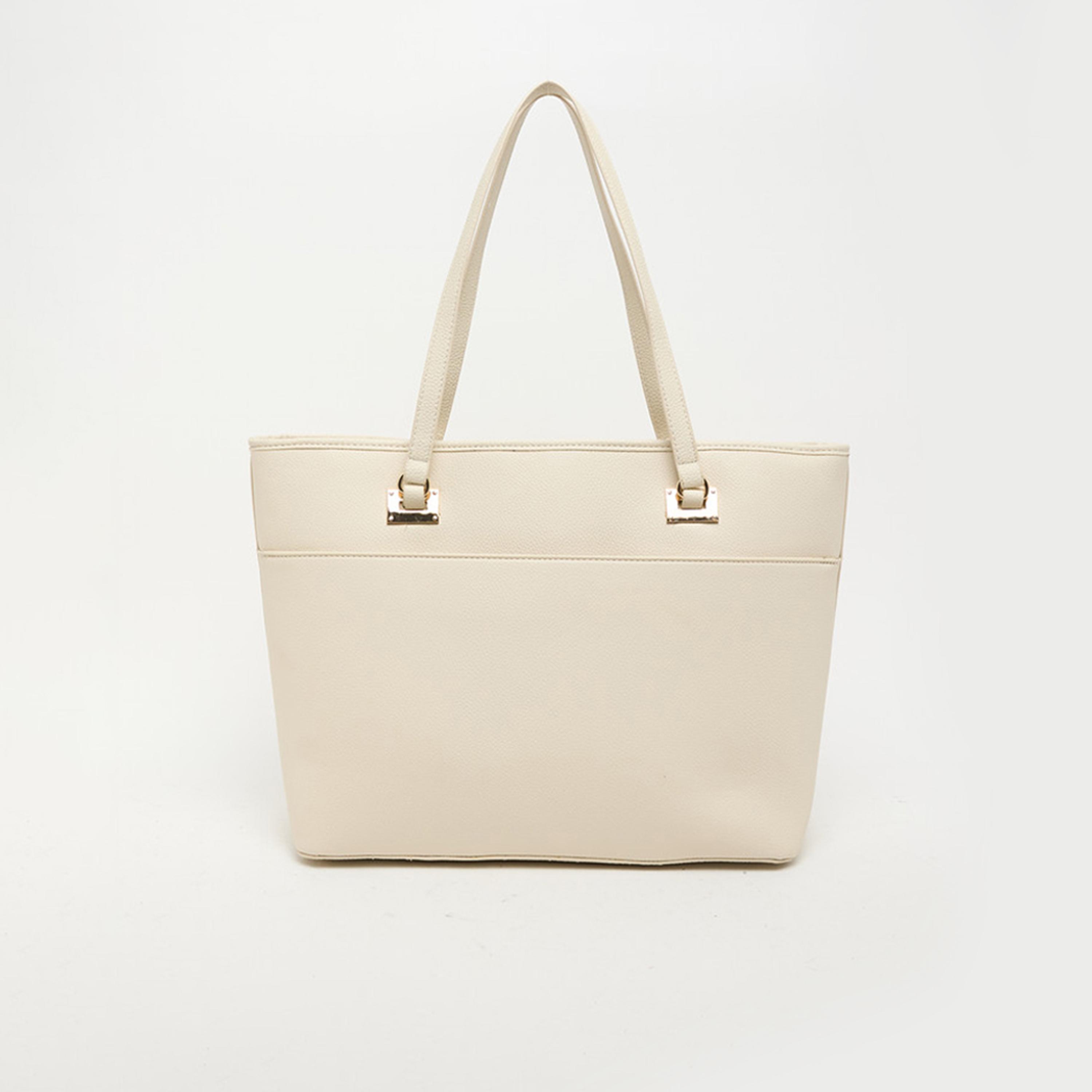 Anne Klein Textured Double Handle Shoulder Bag with Zipper | 35.87 X 15.24 X 30.16 CM-women-bagsandwallets-handbags-image-4