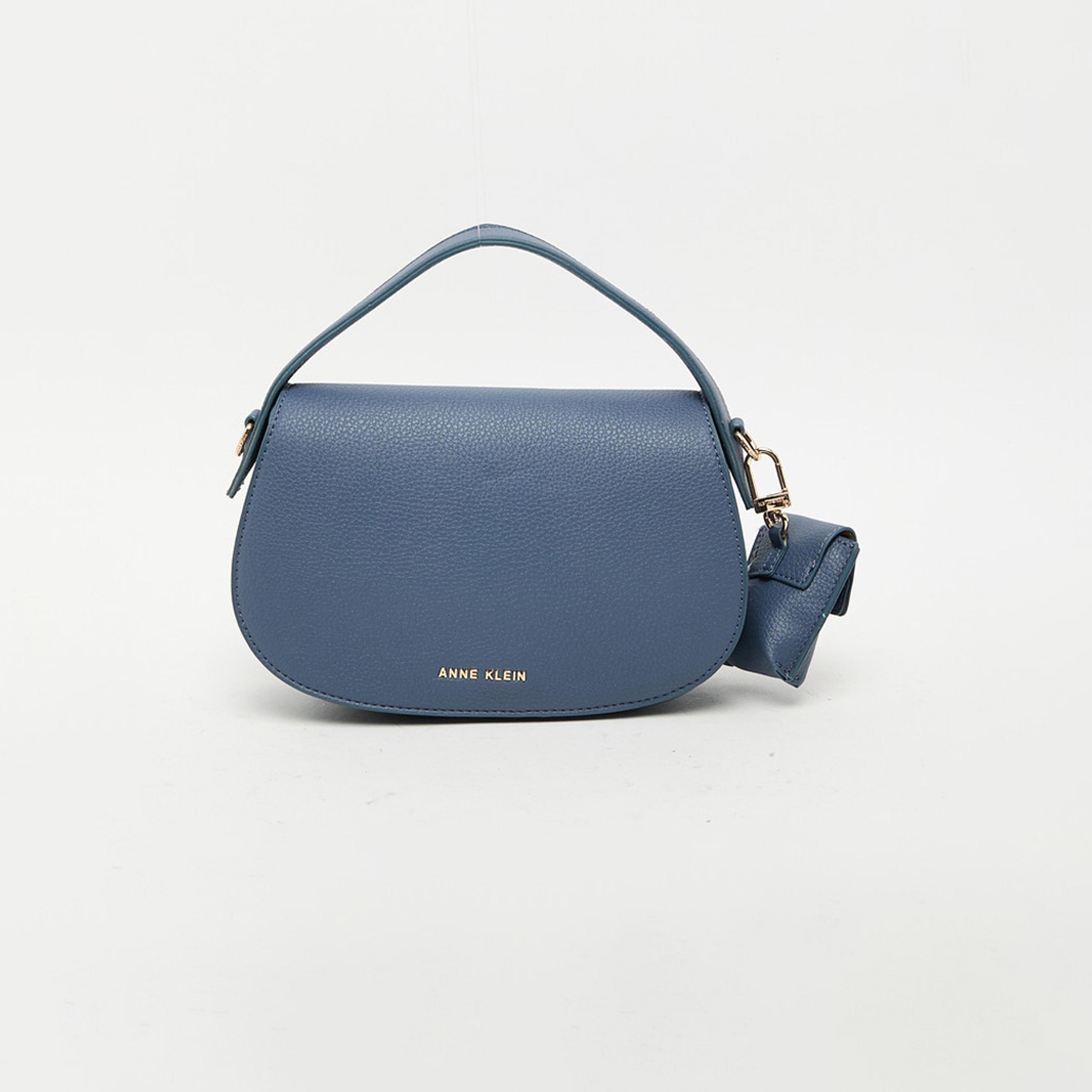 Anne Klein Textured Top Handle Shoulder Bag with Flap and Adjustable Strap | 23.62 X 5.08 X 14.22 CM-women-bagsandwallets-handbags-image-1