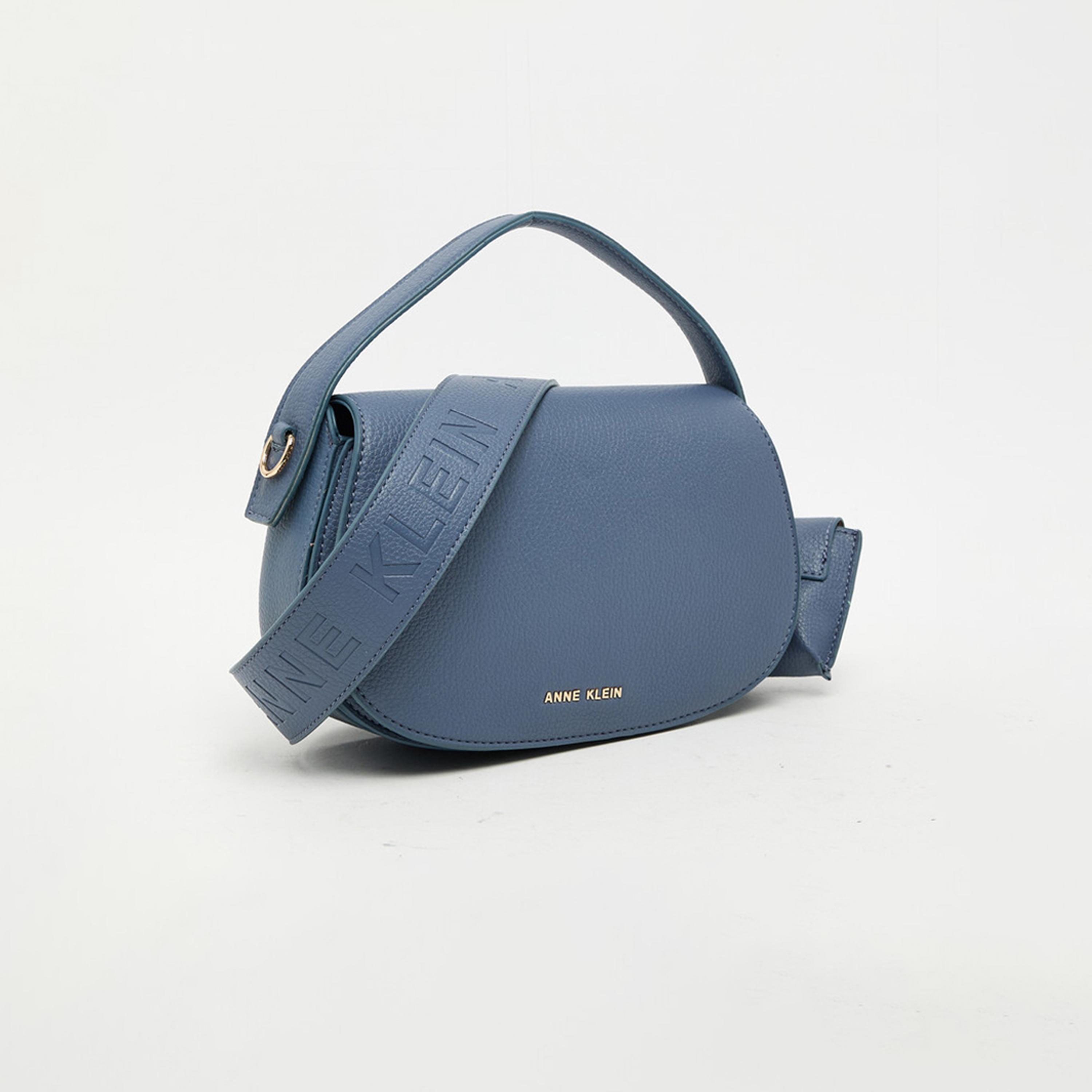 Anne Klein Textured Top Handle Shoulder Bag with Flap and Adjustable Strap | 23.62 X 5.08 X 14.22 CM-women-bagsandwallets-handbags-image-2