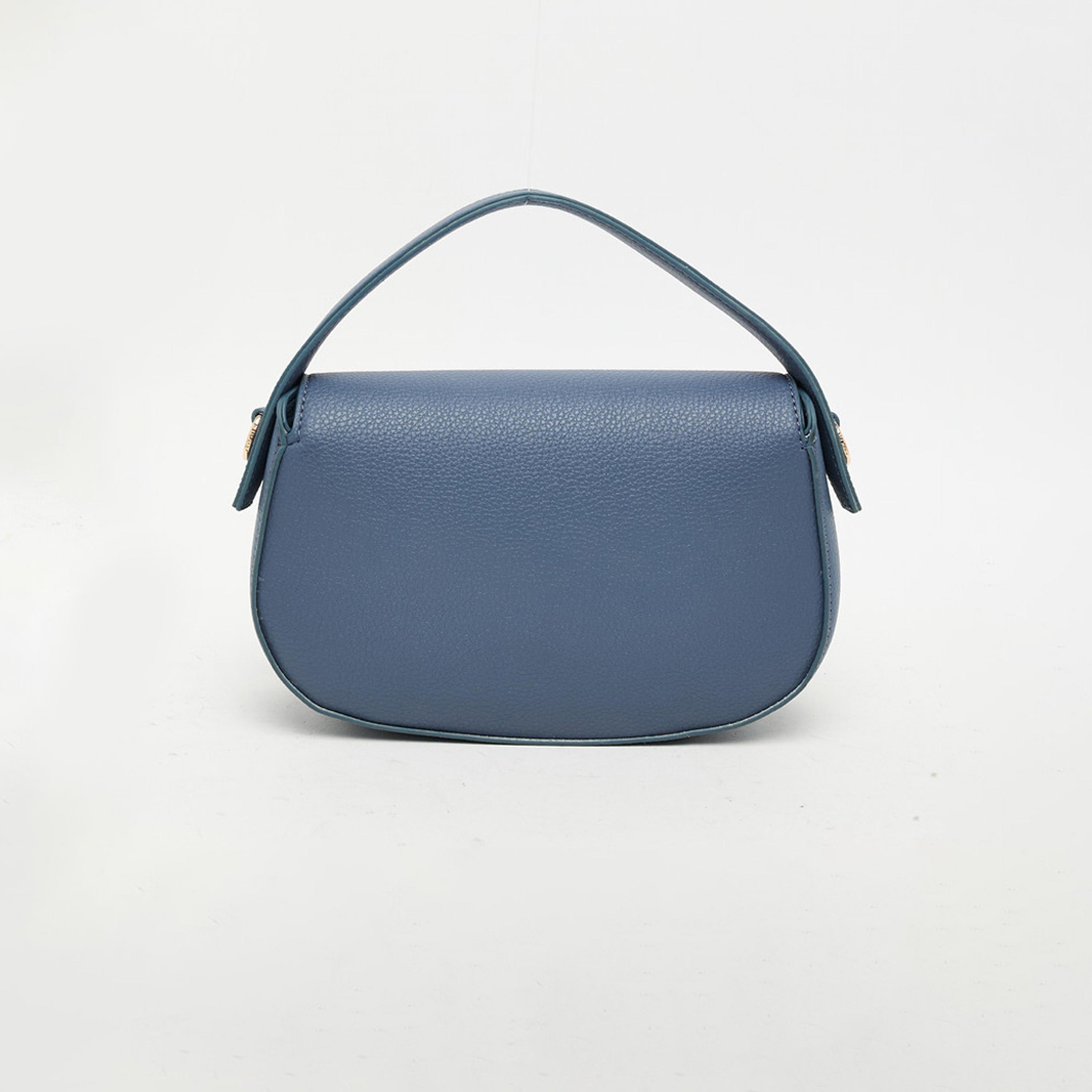 Anne Klein Textured Top Handle Shoulder Bag with Flap and Adjustable Strap | 23.62 X 5.08 X 14.22 CM-women-bagsandwallets-handbags-image-3