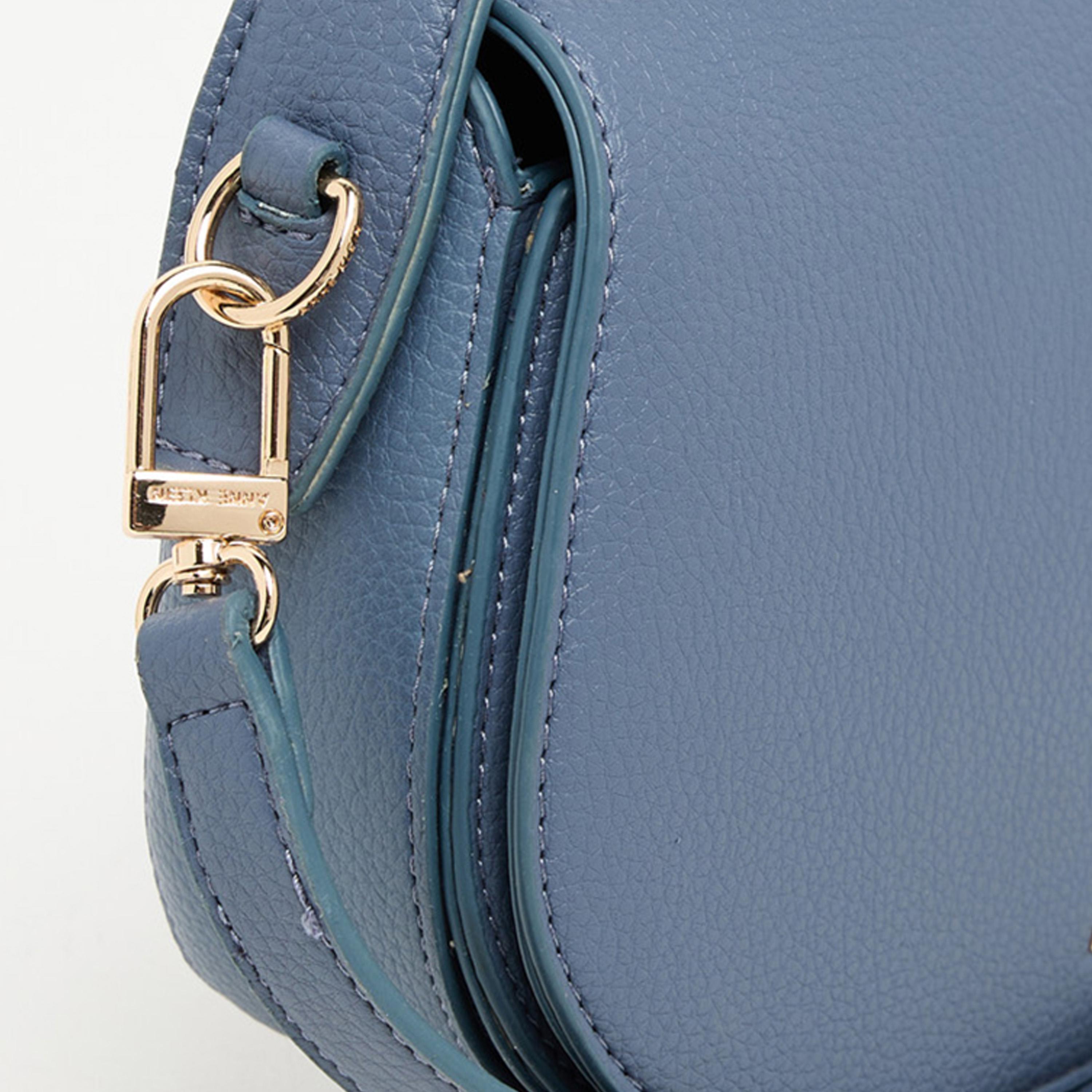 Anne Klein Textured Top Handle Shoulder Bag with Flap and Adjustable Strap | 23.62 X 5.08 X 14.22 CM-women-bagsandwallets-handbags-image-4