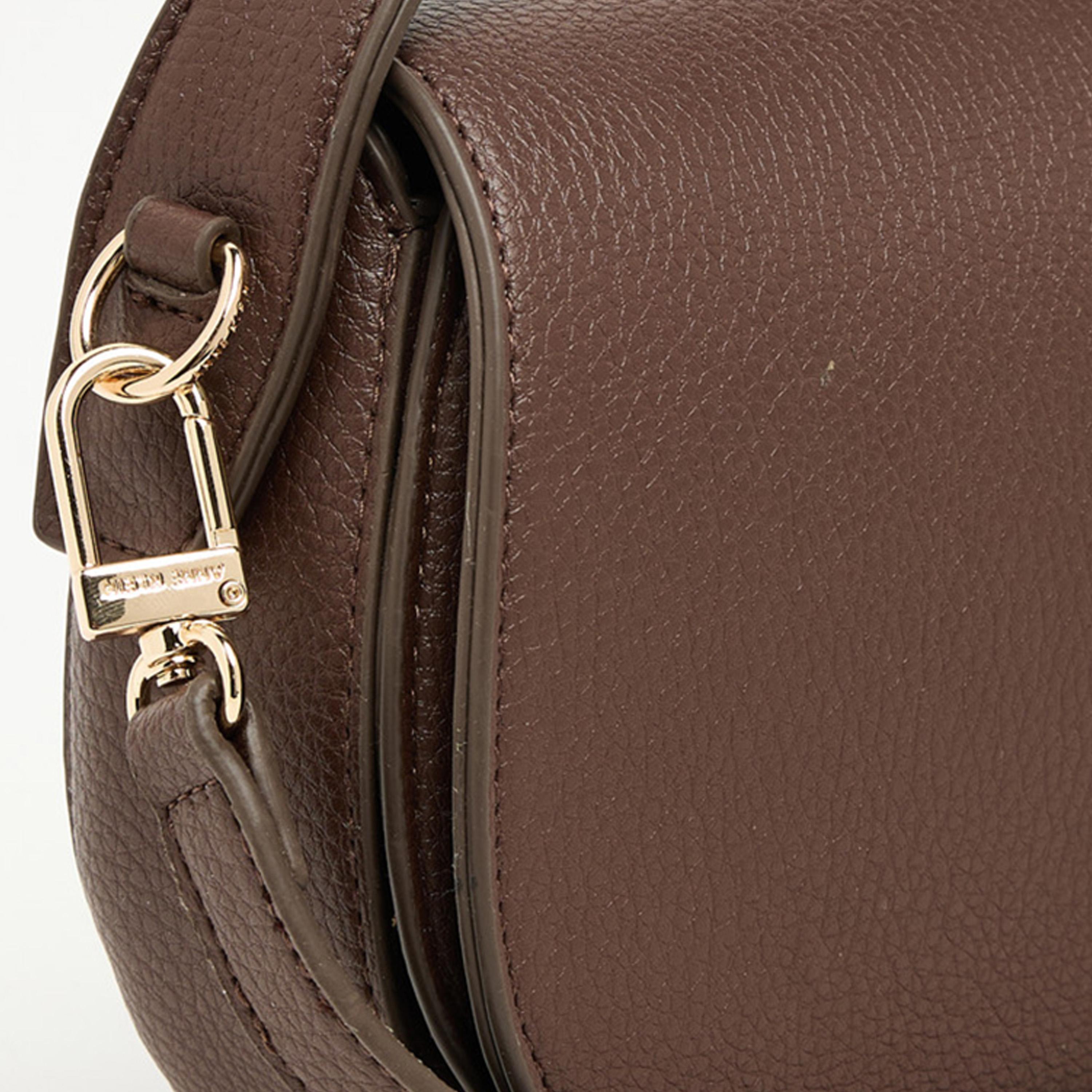 Anne Klein Textured Top Handle Shoulder Bag with Flap and Detachable Strap | 23.62 X 5.08 X 14.22 CM-women-bagsandwallets-handbags-image-4