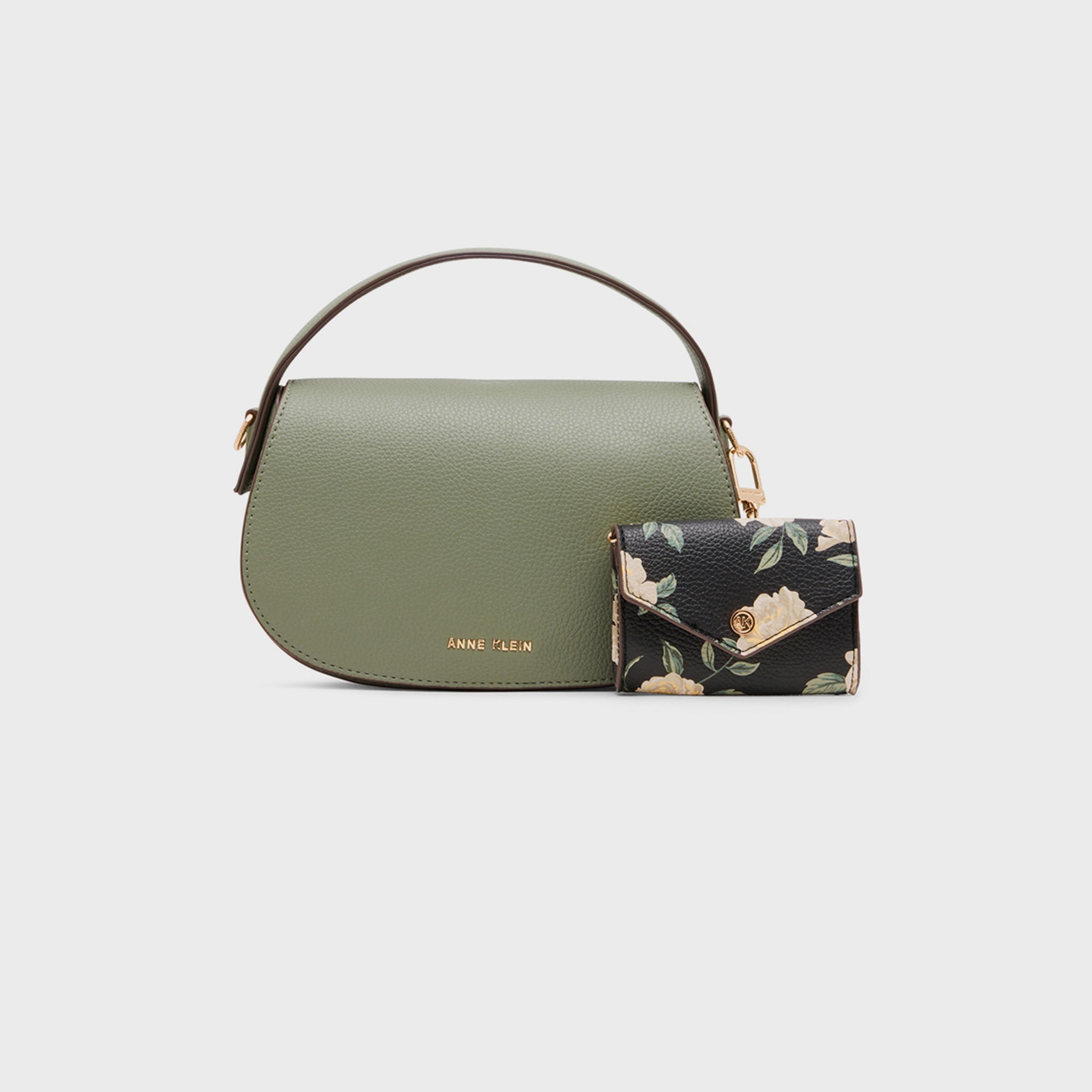 Anne Klein Textured Top Handle Shoulder Bag with Flap and Detachable Strap | 23.62 X 5.08 X 14.22 CM-women-bagsandwallets-handbags-image-1