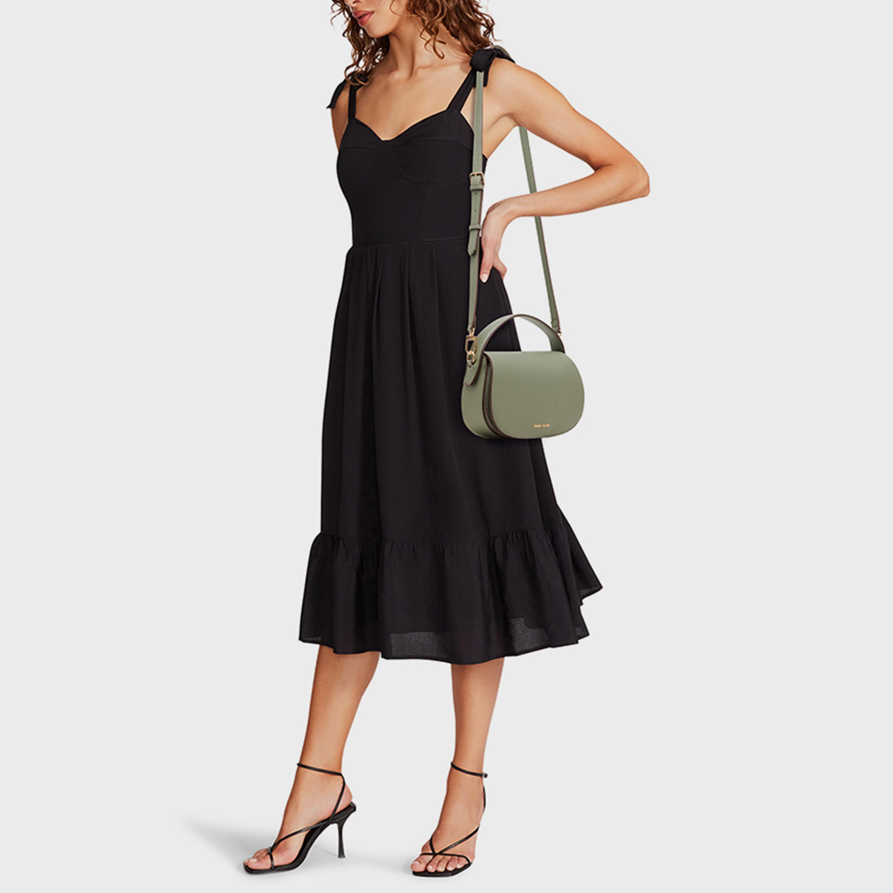 Anne Klein Textured Top Handle Shoulder Bag with Flap and Detachable Strap | 23.62 X 5.08 X 14.22 CM-women-bagsandwallets-handbags-image-2