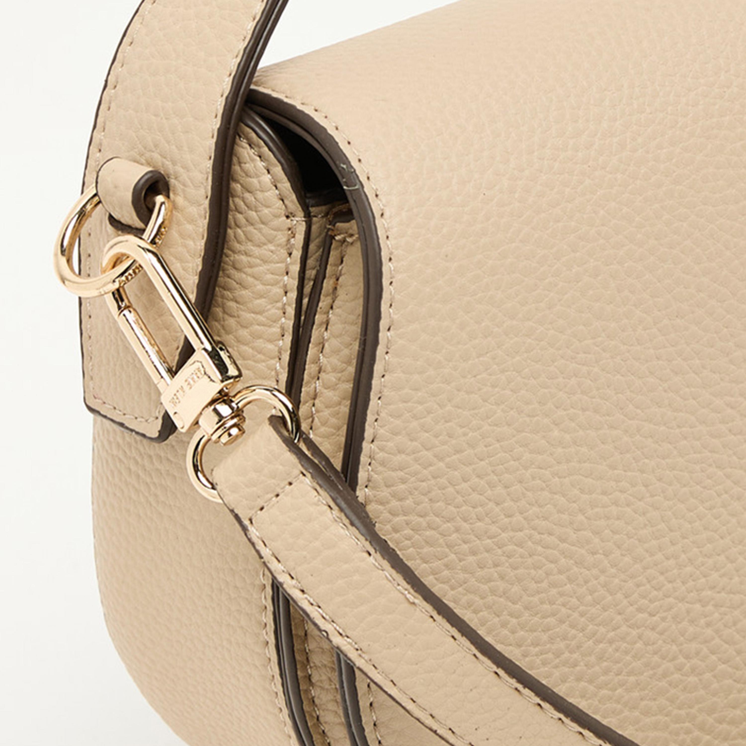 Anne Klein Textured Top Handle Shoulder Bag with Flap and Detachable Strap | 23.62 X 5.08 X 14.22 CM-women-bagsandwallets-handbags-image-4
