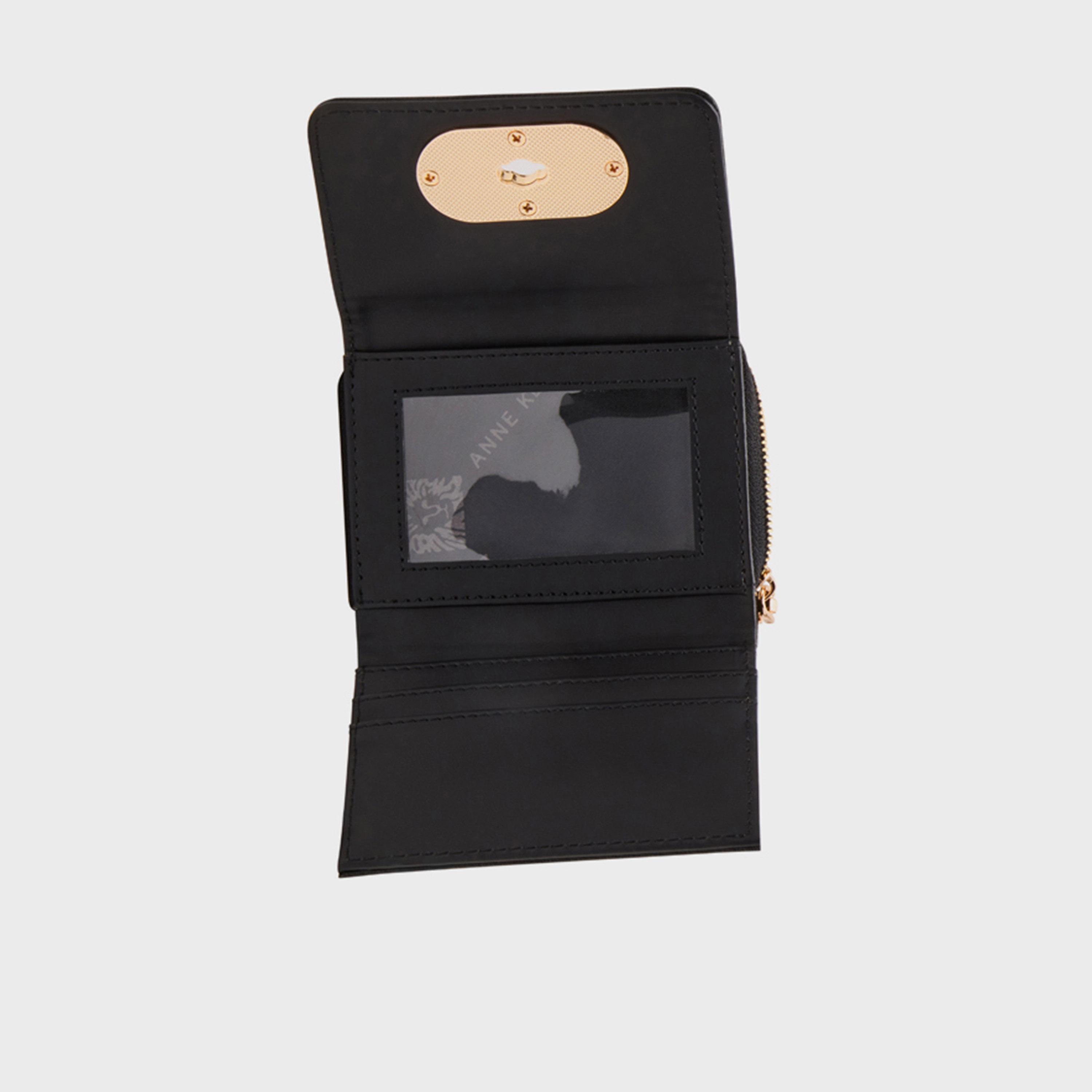 Anne Klein Textured Wallet with Twist Lock | 10.79 X 8.38 CM-women-bagsandwallets-wallets-image-5