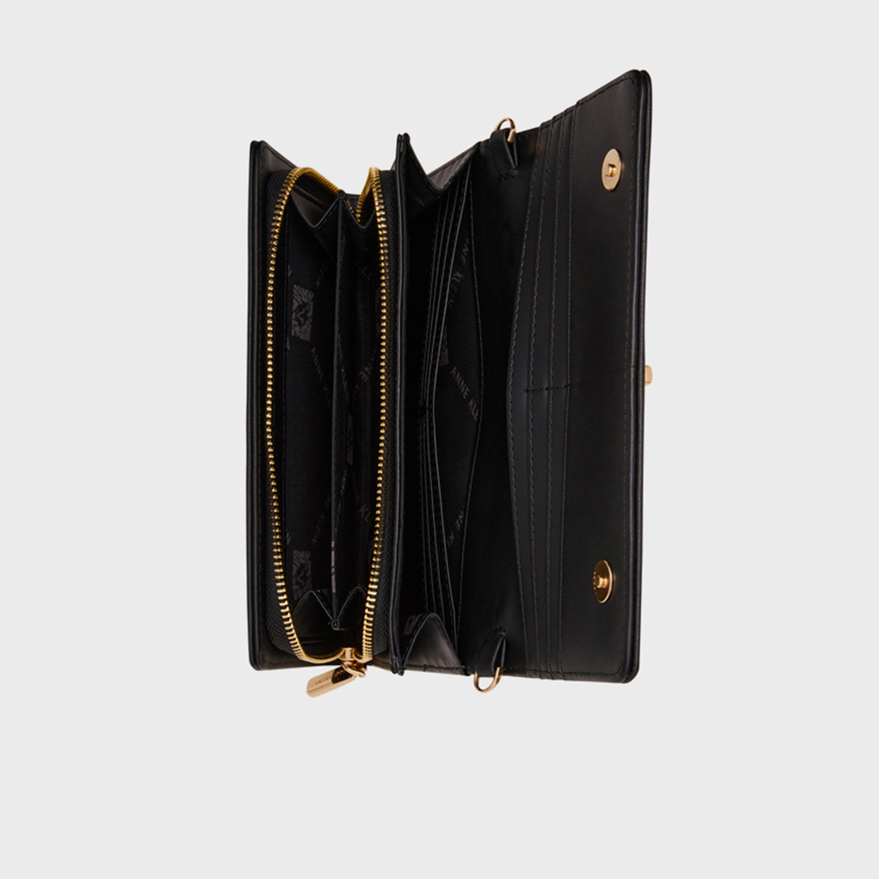 آن كلين - محفظة سادة بغطاء وسلسلة | 19.98 × 9.52 سم-women-bagsandwallets-wallets-image-5