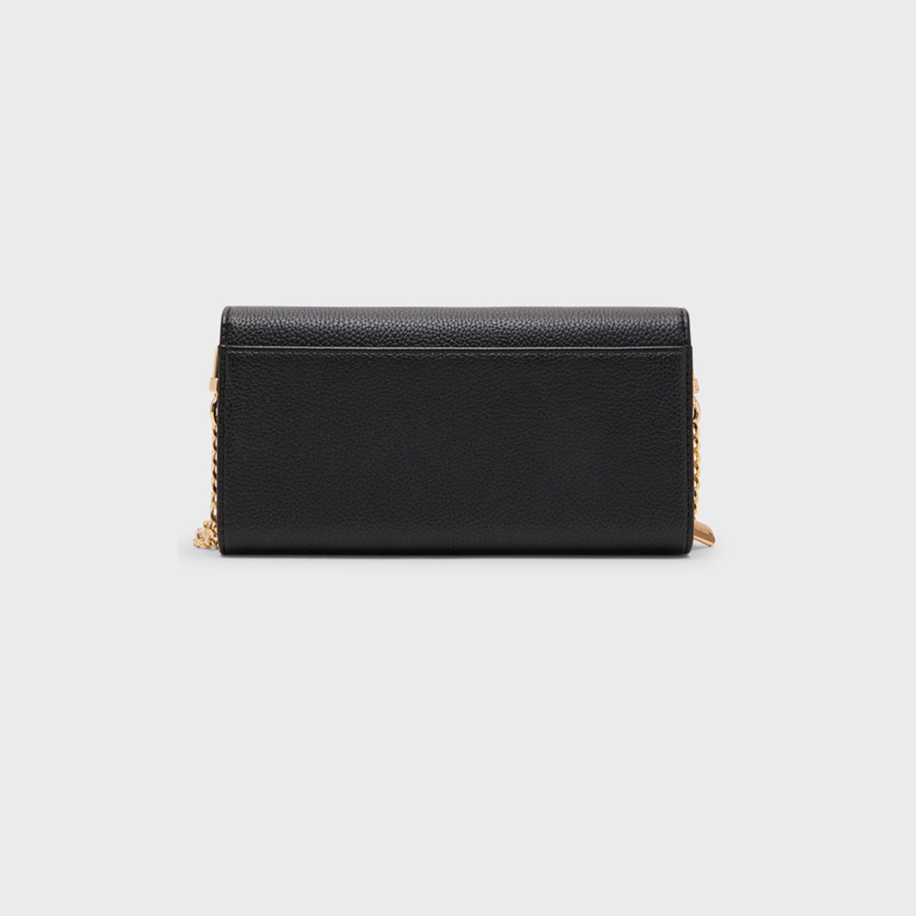 Anne Klein Textured Wallet with Flap and Chain Strap | 19.98 X 10.66 CM-women-bagsandwallets-wallets-image-4