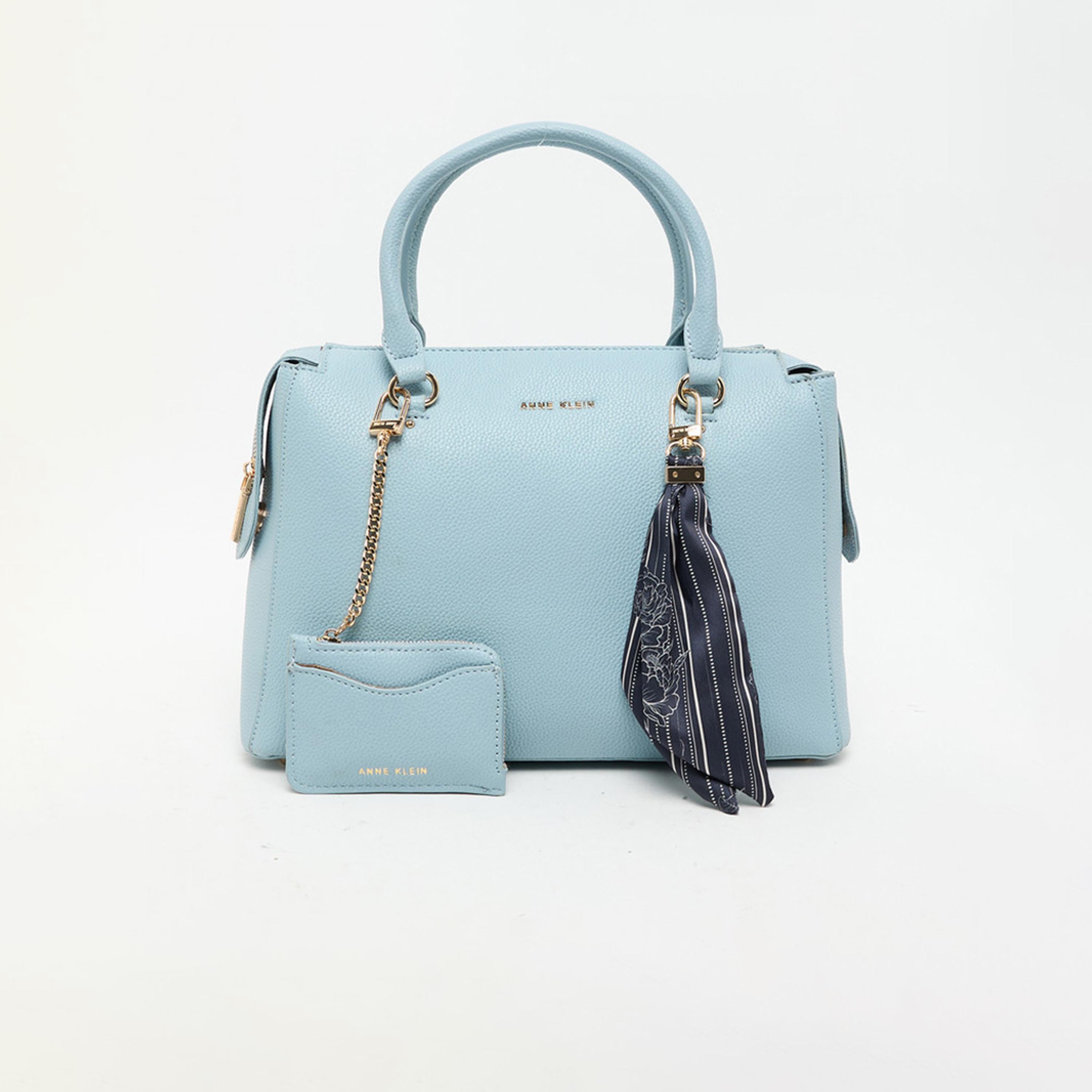 Anne Klein Textured Double Handle Satchel Bag with Zipper and Detachable Strap | 33.65 X 11.75 X 24.13 CM-women-bagsandwallets-handbags-image-1
