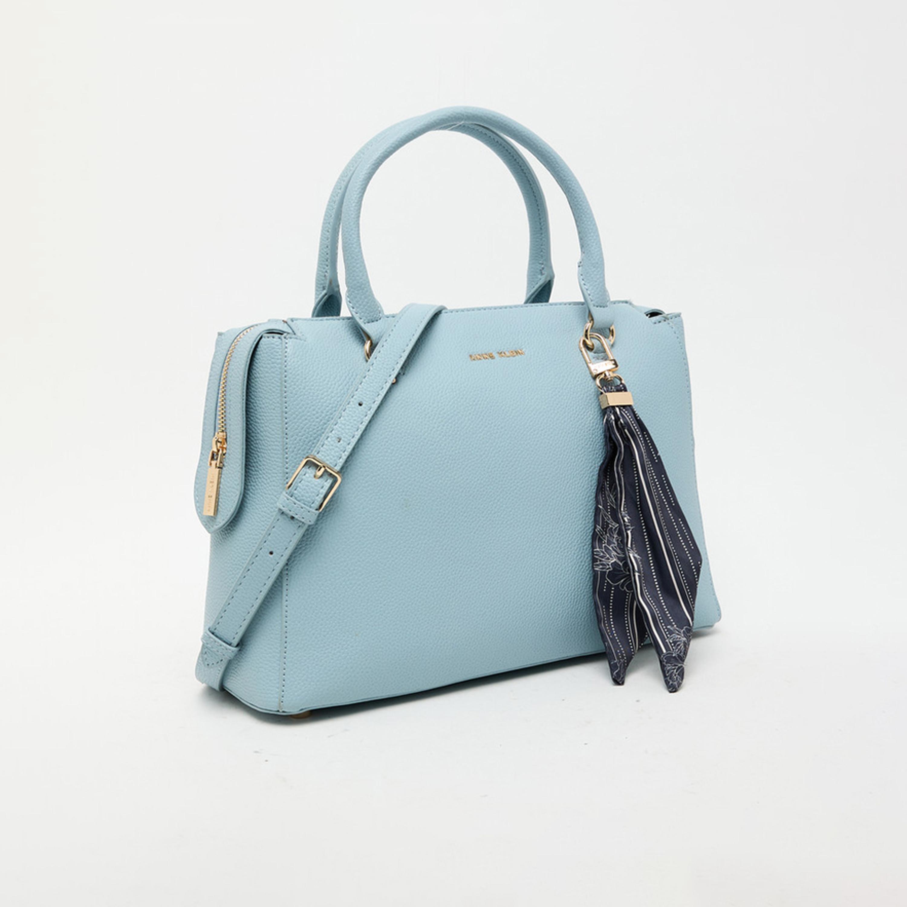 Anne Klein Textured Double Handle Satchel Bag with Zipper and Detachable Strap | 33.65 X 11.75 X 24.13 CM-women-bagsandwallets-handbags-image-3