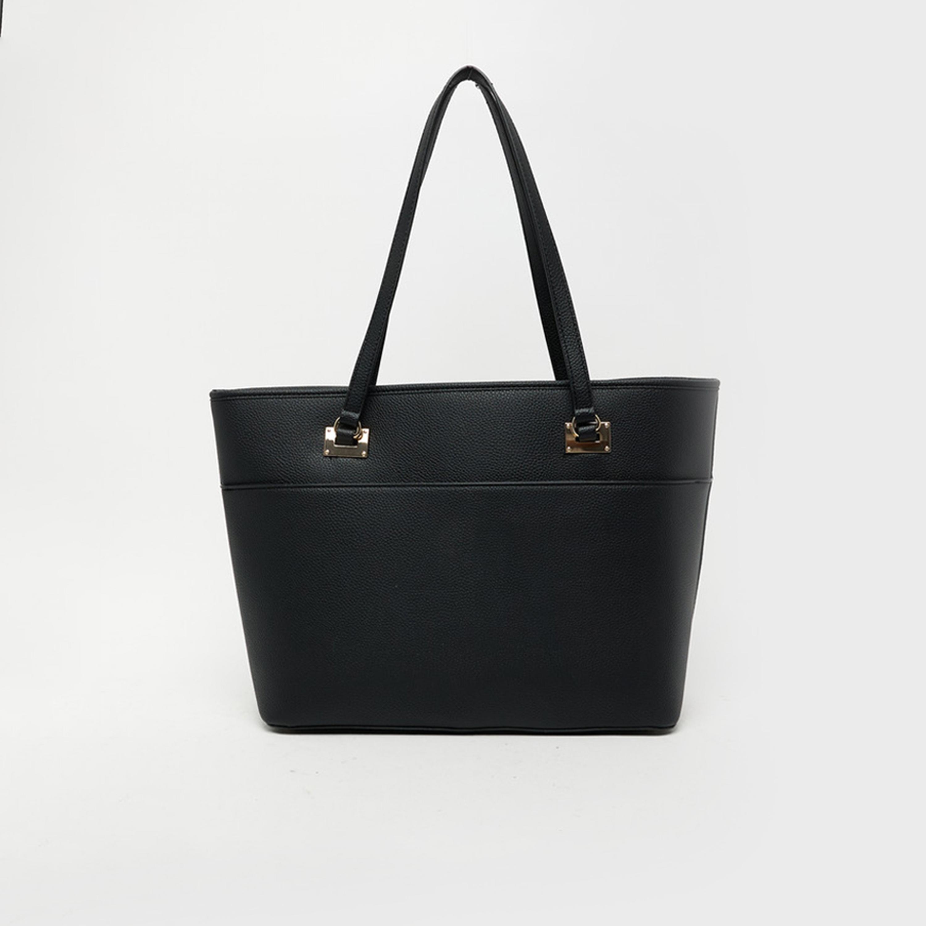 Anne Klein Textured Double Handle Shoulder Bag with Magnetic Closure | 35.87 X 15.24 X 30.16 CM-women-bagsandwallets-handbags-image-14