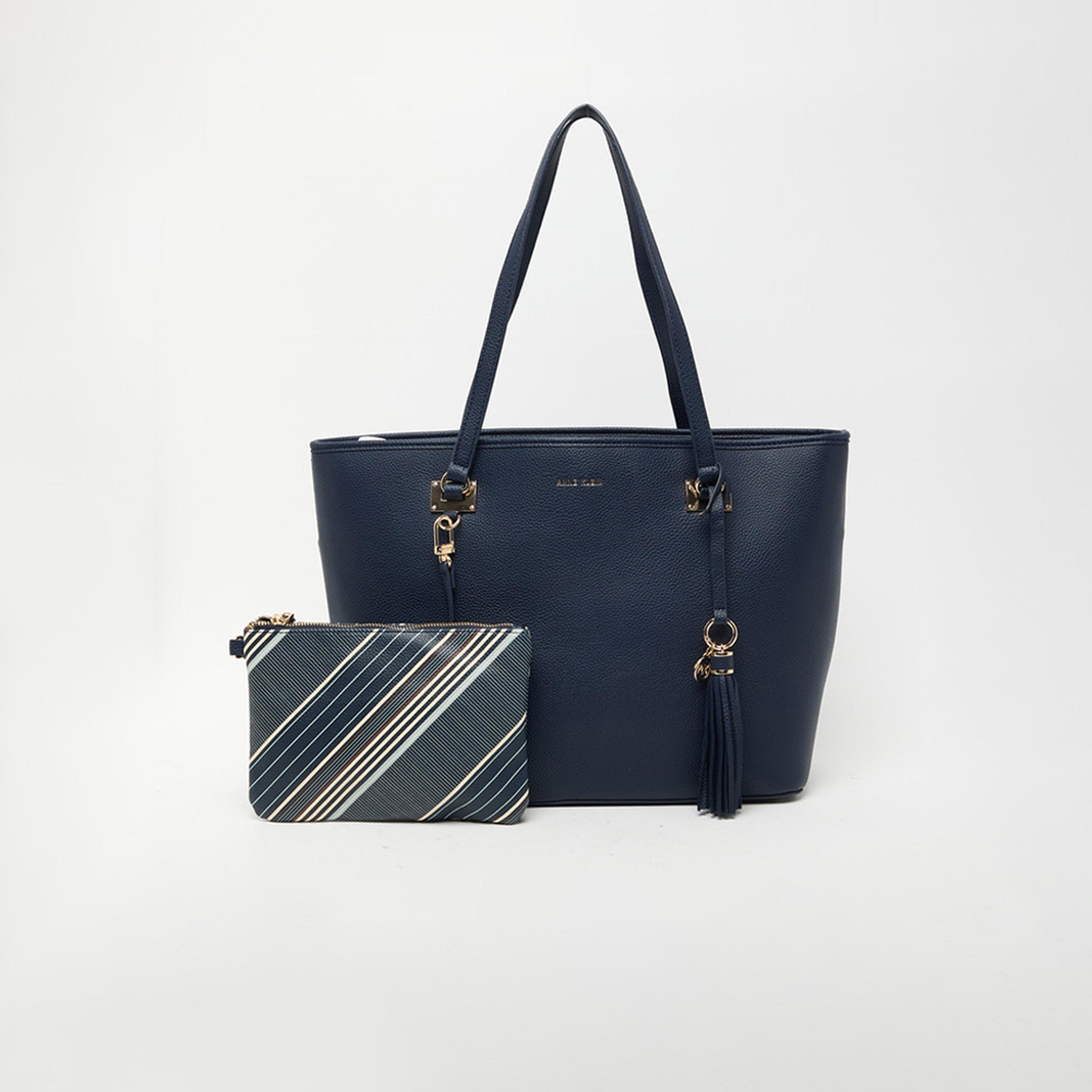Anne Klein Textured Double Handle Shoulder Bag with Magnetic Closure | 35.87 X 15.24 X 30.16 CM-women-bagsandwallets-handbags-image-1