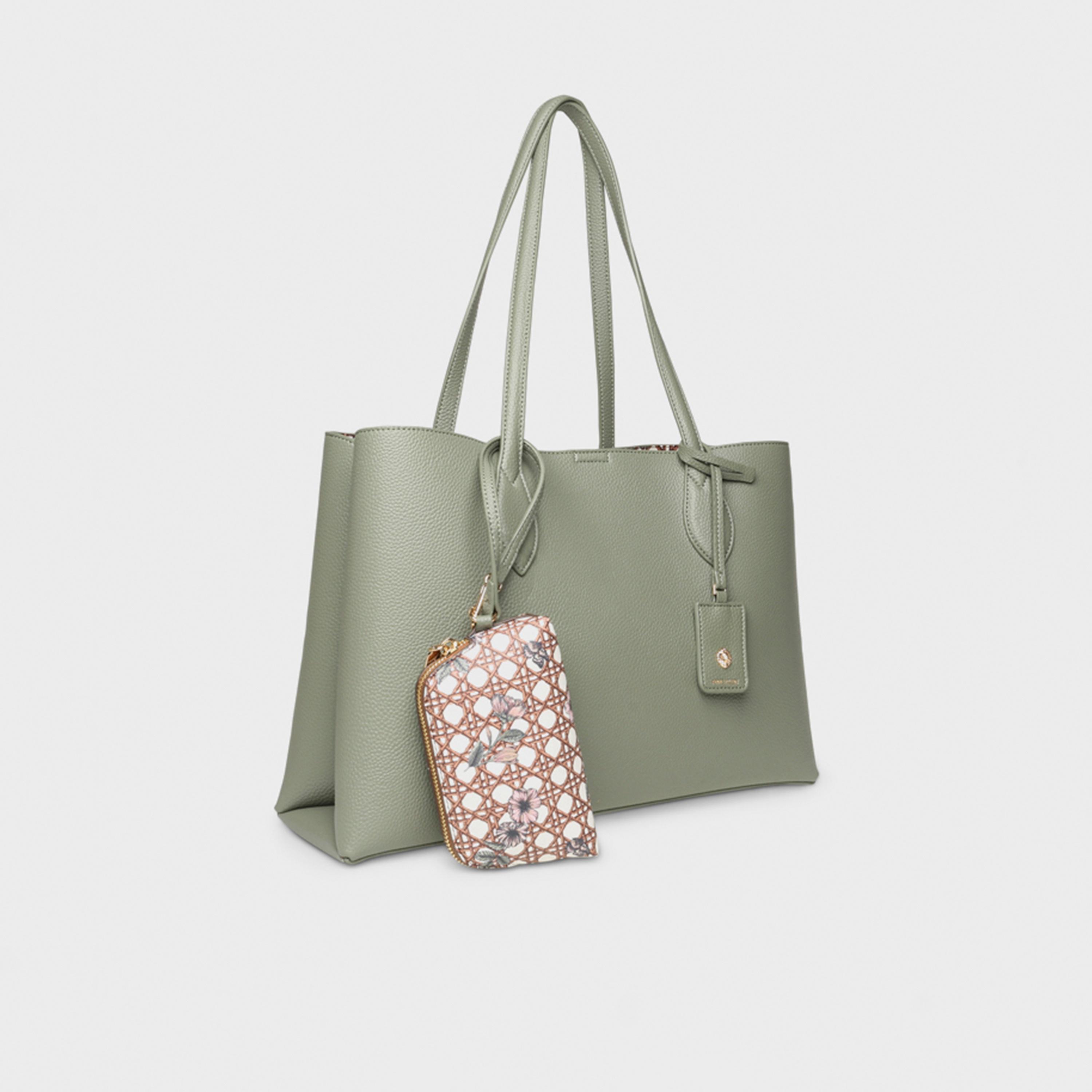 Anne Klein Textured Double Handle Tote Bag with Magnetic Closure | 40.64 X 12.7 X 27.68 CM-women-bagsandwallets-handbags-image-7