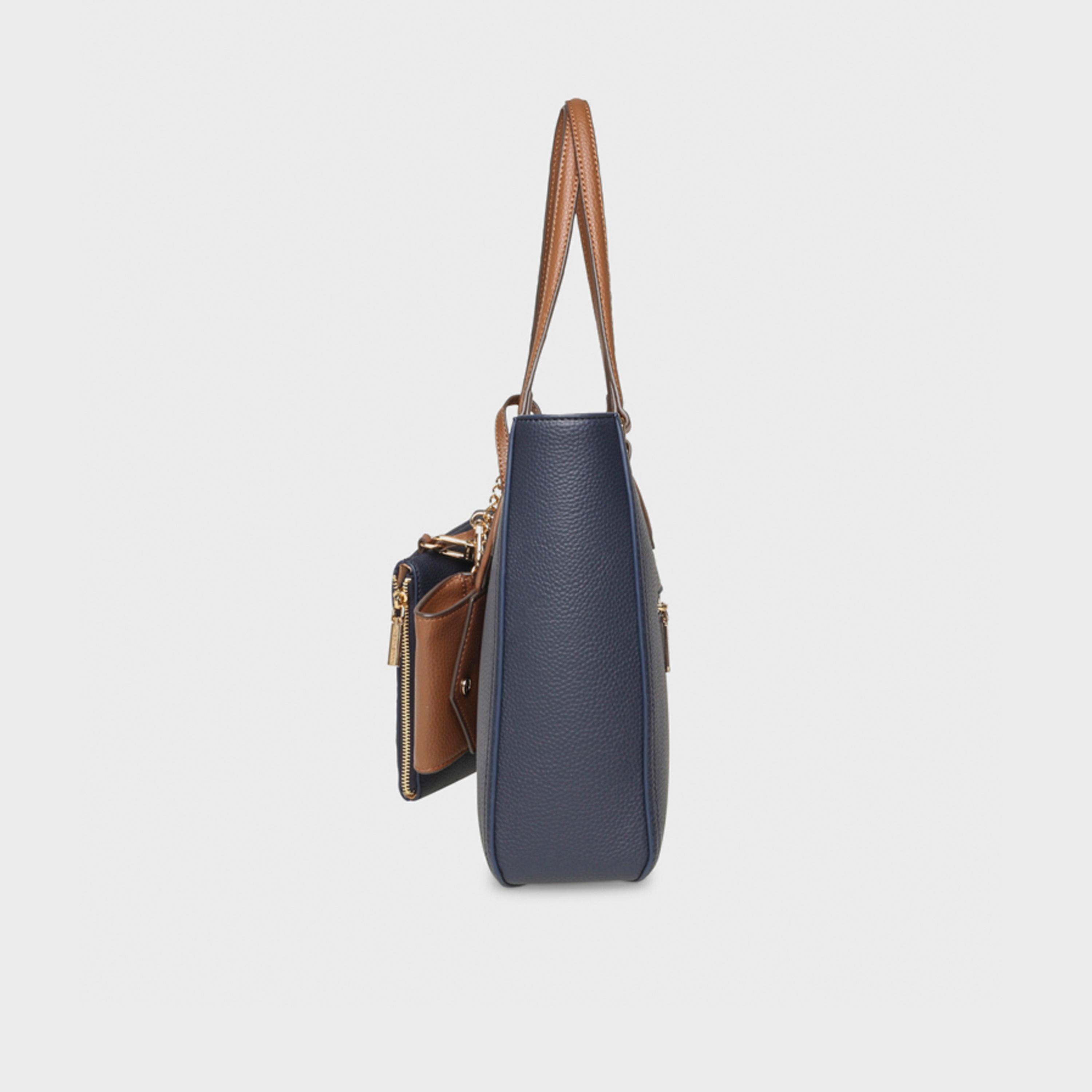 Anne Klein Textured Double Handle Tote Bag with Magnetic Closure | 27.94 X 8.25 X 24.76 CM-women-bagsandwallets-handbags-image-8