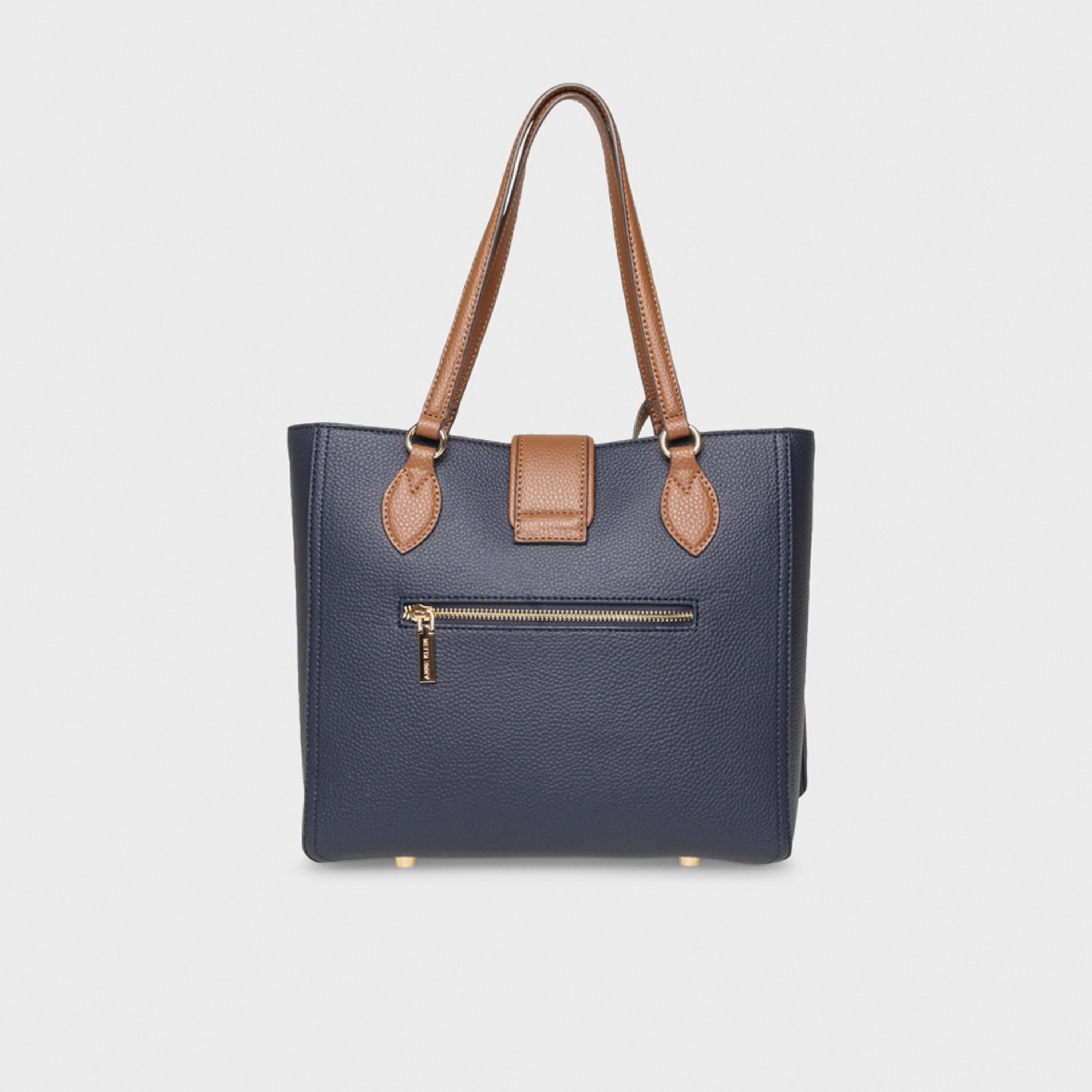 Anne Klein Textured Double Handle Tote Bag with Magnetic Closure | 27.94 X 8.25 X 24.76 CM-women-bagsandwallets-handbags-image-9
