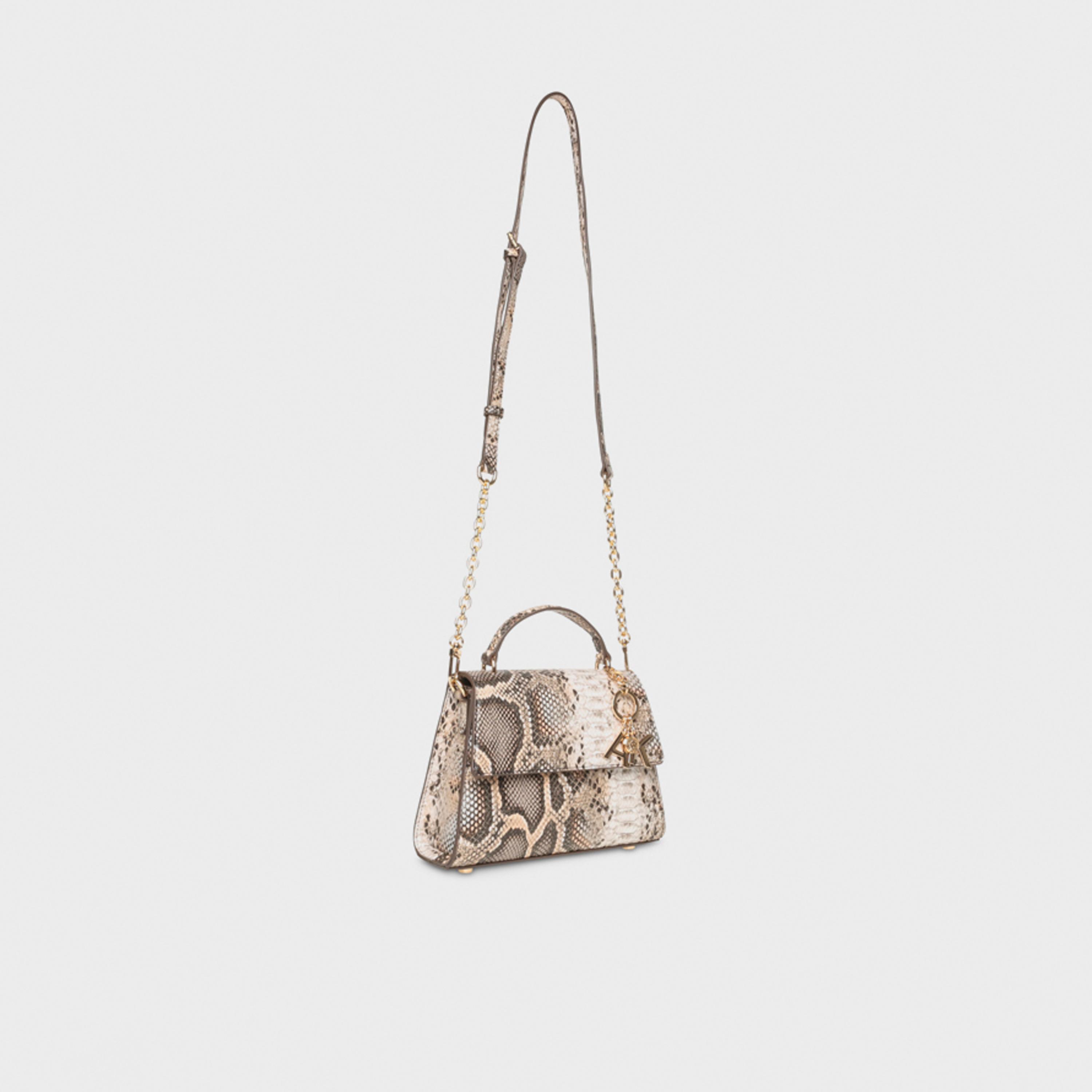 آن كلين - شنطة يد بمقبض علوي نقشة جلد حيواني، غطاء حزام قابل للفصل | 22.5 × 6 × 16 سم-women-bagsandwallets-handbags-image-2