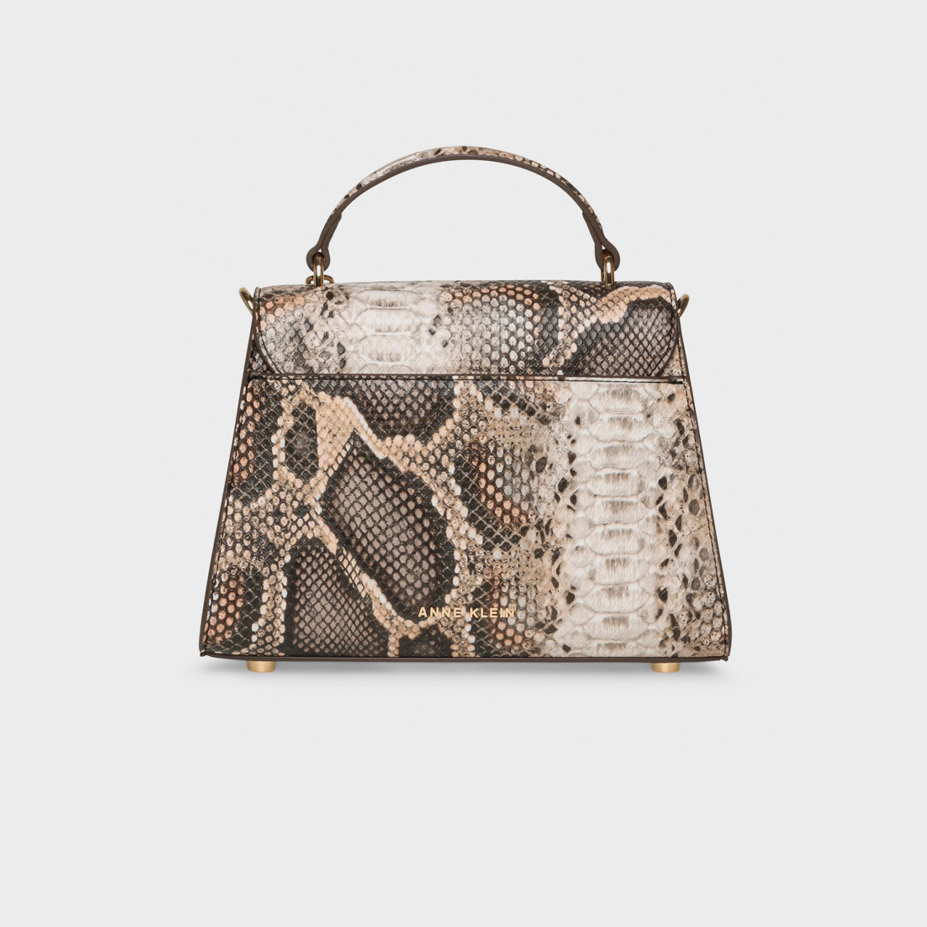 آن كلين - شنطة يد بمقبض علوي نقشة جلد حيواني، غطاء حزام قابل للفصل | 22.5 × 6 × 16 سم-women-bagsandwallets-handbags-image-3