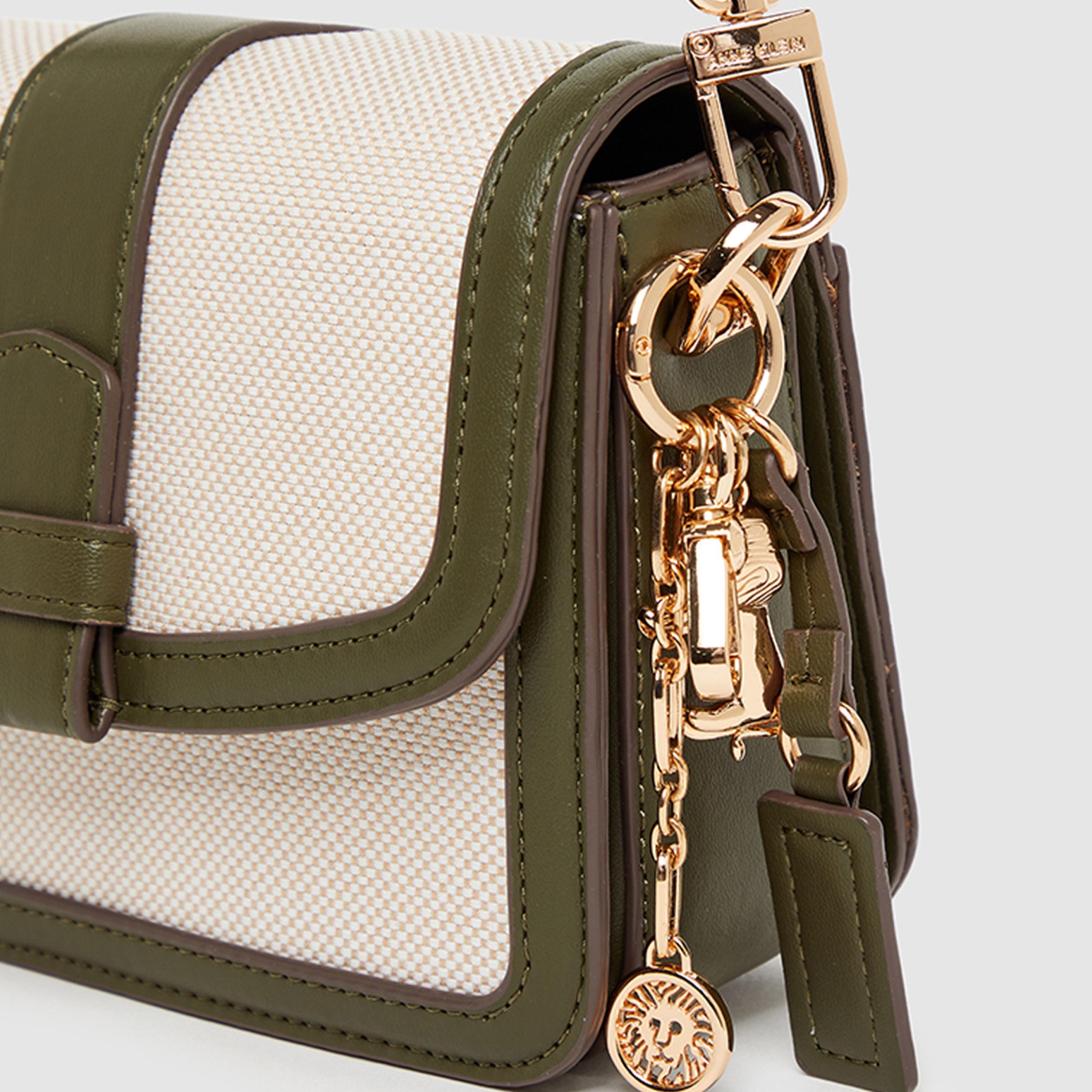 Anne Klein Color Block Top Handle Shoulder Bag with Flap and Detachable Strap | 19.5 X 7.5 X 14 CM-women-bagsandwallets-handbags-image-5