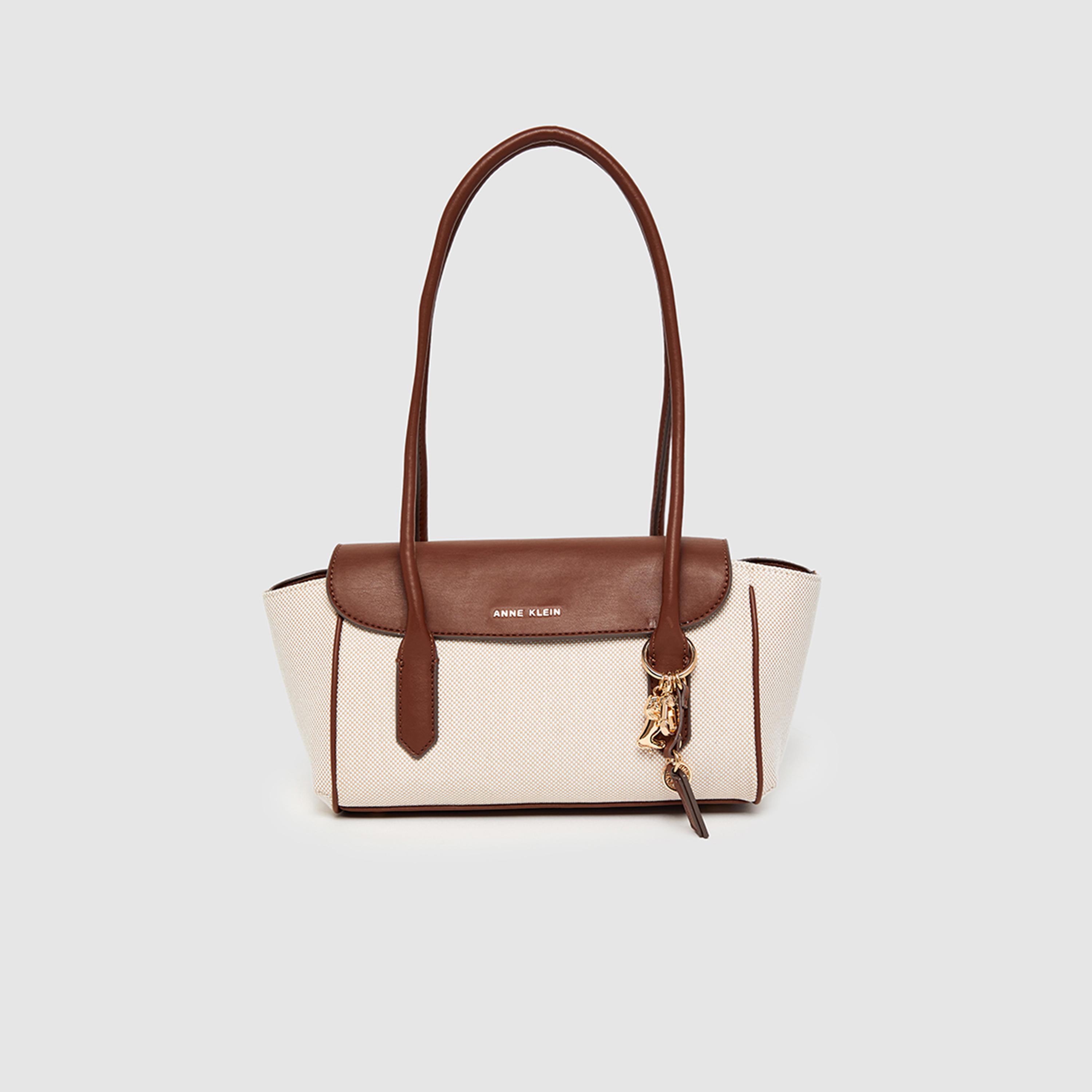 آن كلين - شنطة كتف مزدوجة المقابض بتصميم كتل الألوان مع غطاء قلاب | 19.5 × 7.5 × 14 سم-women-bagsandwallets-handbags-image-1