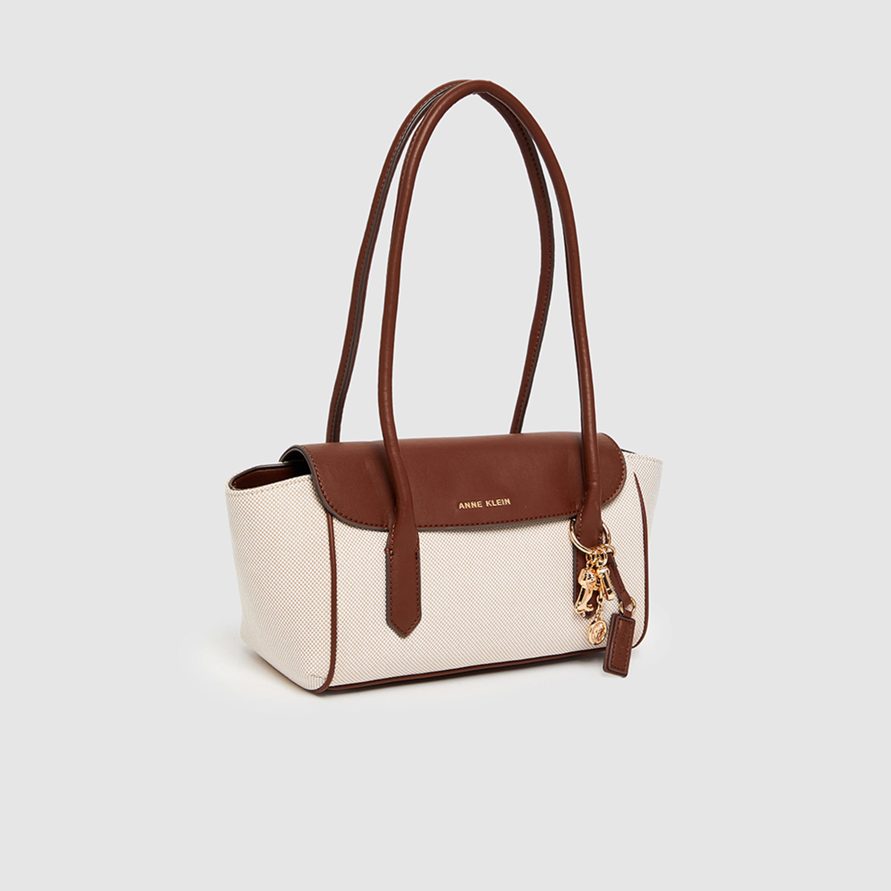 آن كلين - شنطة كتف مزدوجة المقابض بتصميم كتل الألوان مع غطاء قلاب | 19.5 × 7.5 × 14 سم-women-bagsandwallets-handbags-image-2