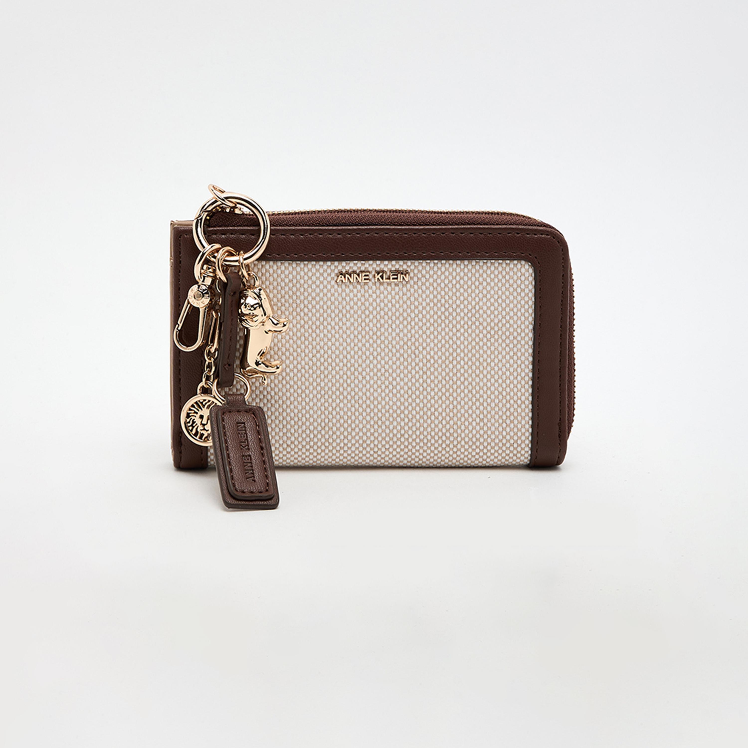 آن كلين - محفظة مزخرفة بسحاب | 14.22 × 8.89 سم-women-bagsandwallets-wallets-image-1