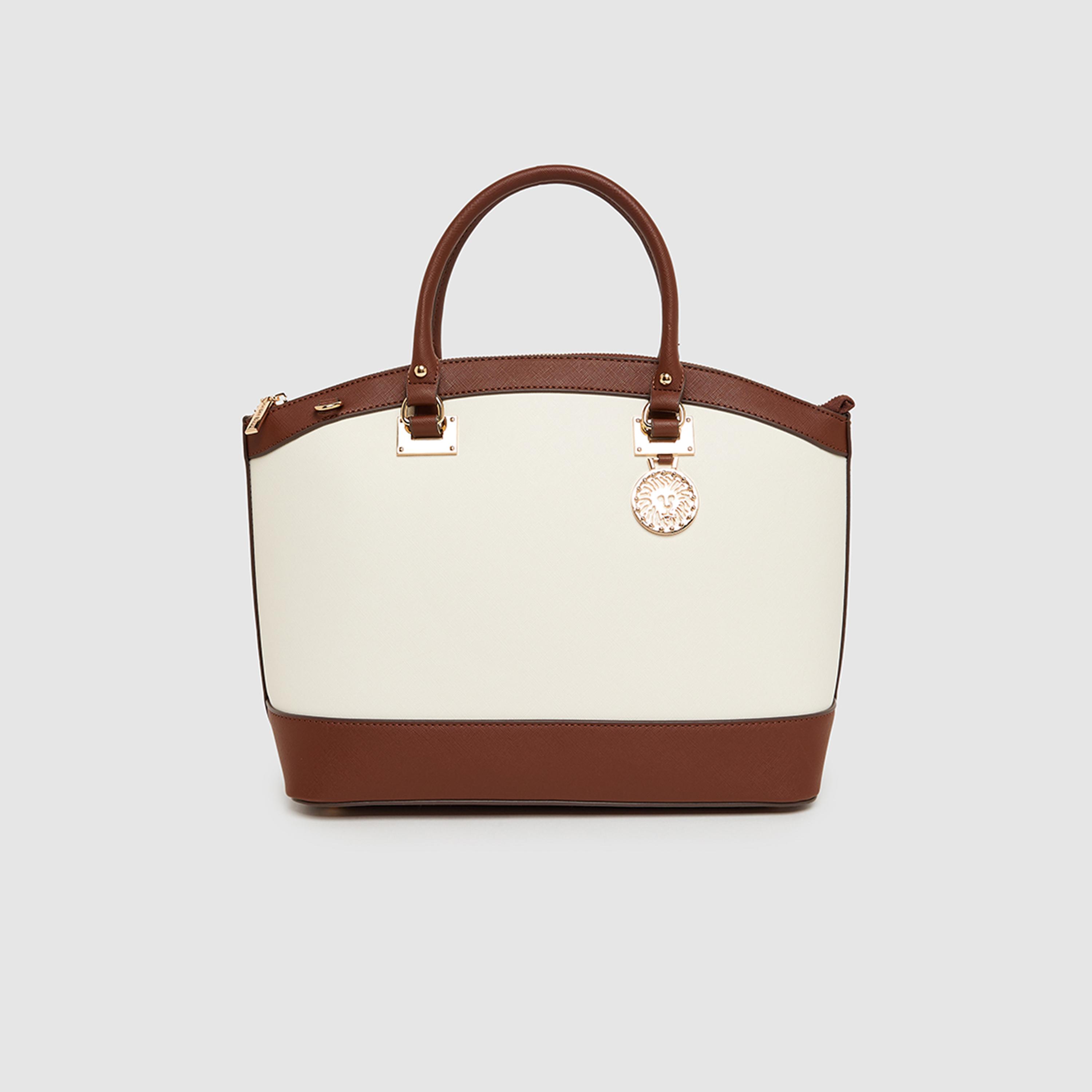 Anne Klein Color Block Double Handle Satchel Bag with Zipper and Detachable Strap | 33.02 X 14.6 X 23.49 CM-women-bagsandwallets-handbags-image-6