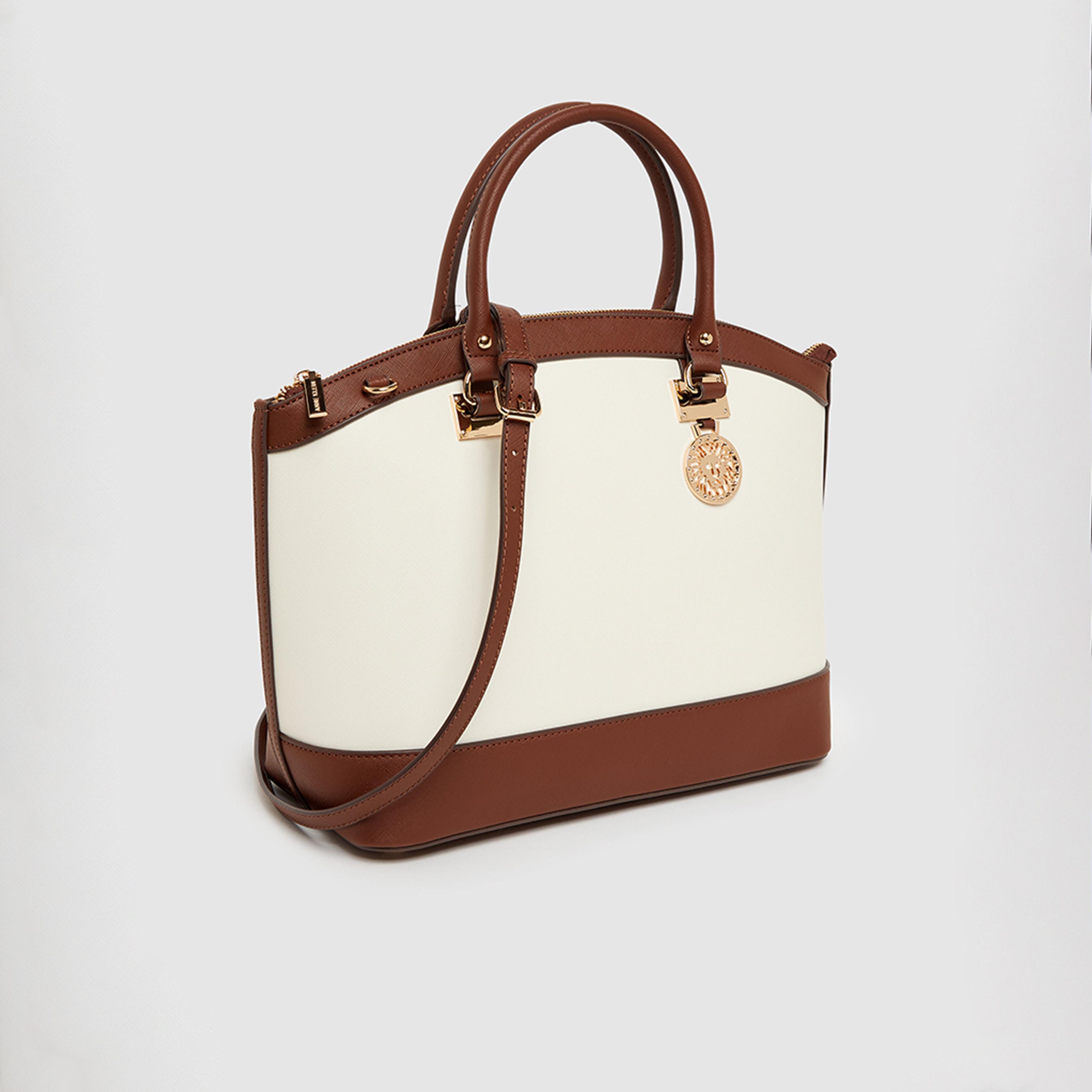Anne Klein Color Block Double Handle Satchel Bag with Zipper and Detachable Strap | 33.02 X 14.6 X 23.49 CM-women-bagsandwallets-handbags-image-7