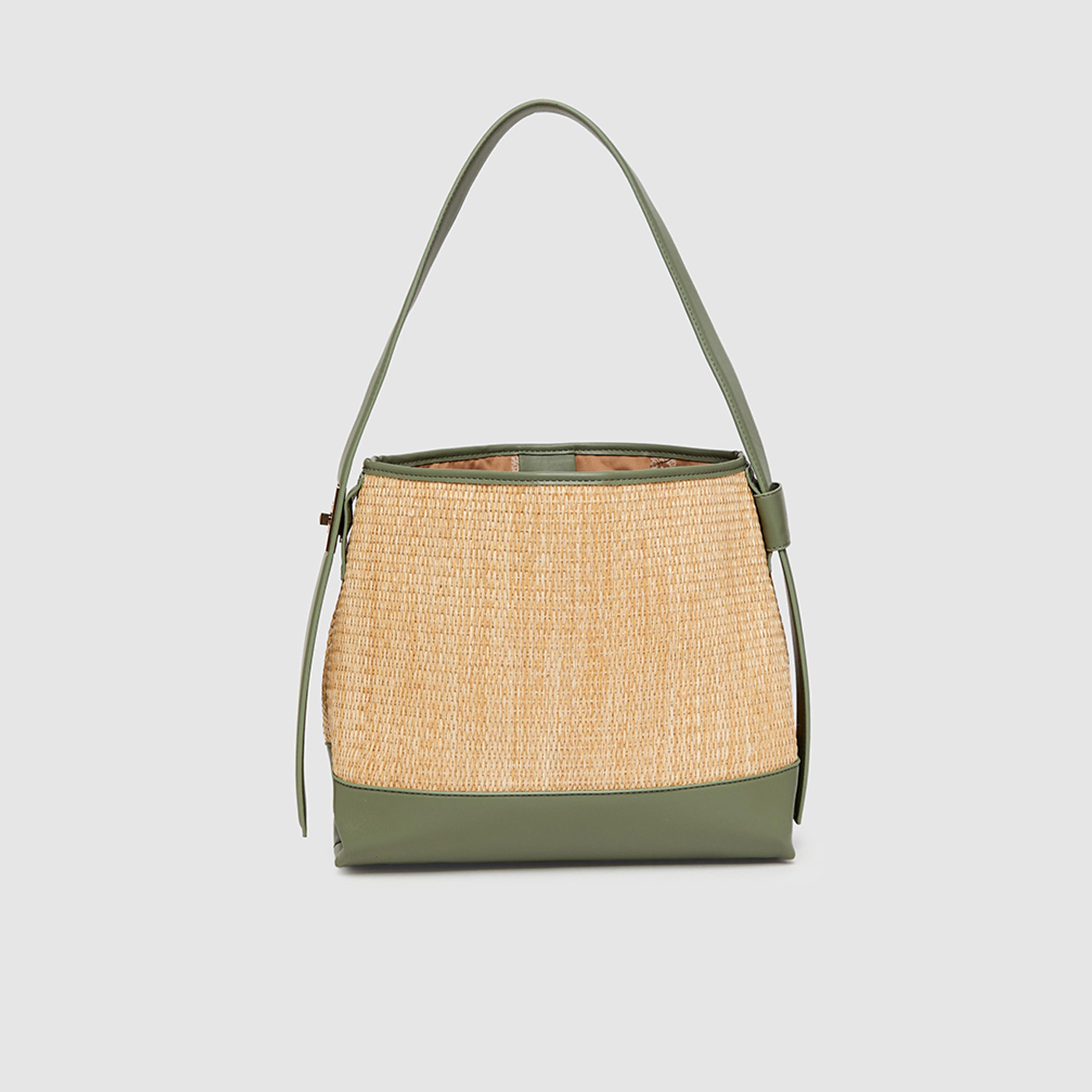آن كلين - شنطة كتف بتصميم كتل الألوان مع إغلاق مغناطيسي | 30 × 12.5 × 27.4 سم-women-bagsandwallets-handbags-image-3