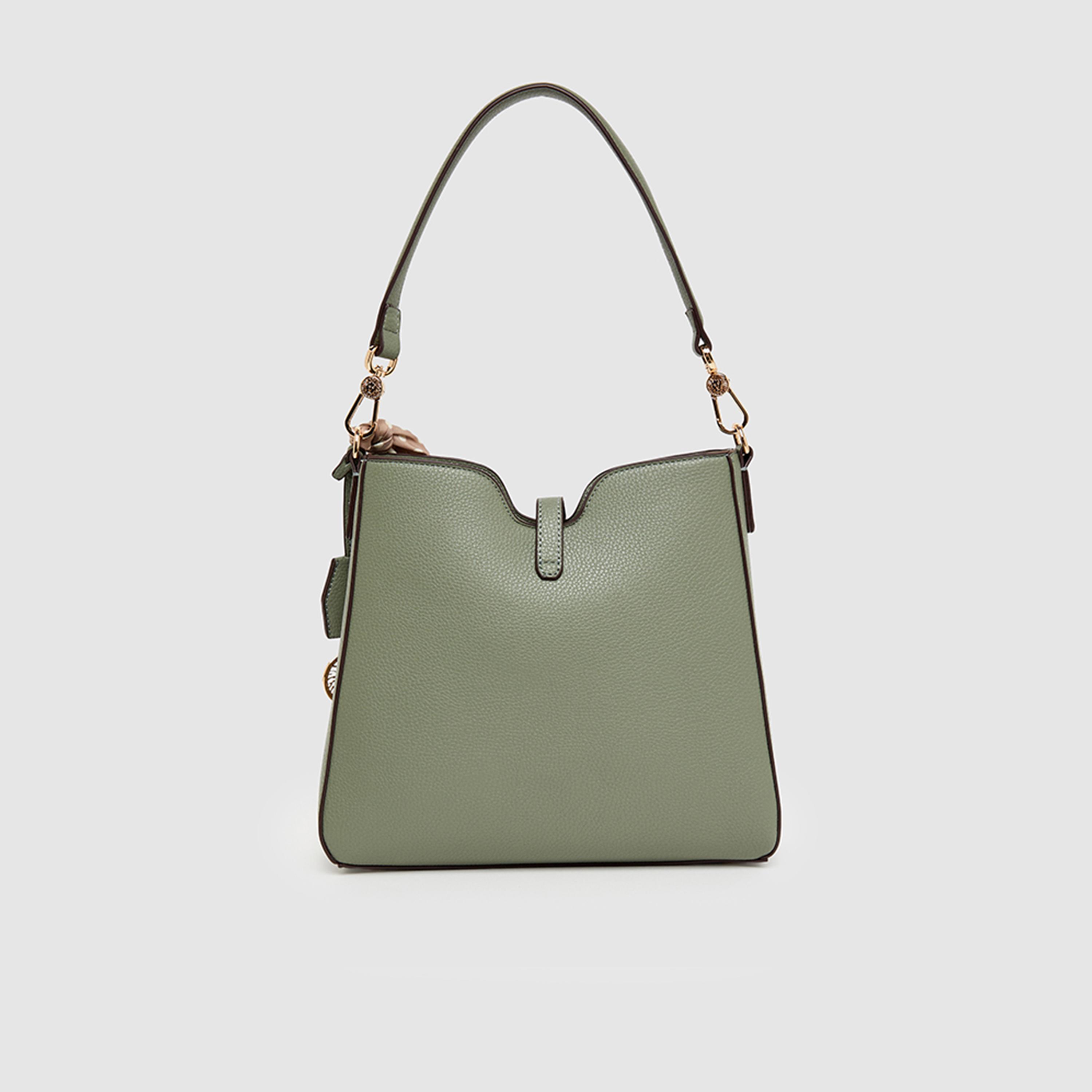 Anne Klein Textured Top Handle Shoulder Bag with Magnetic Closure and Detachable Strap | 27.43 X 7.62 X 24.13 CM-women-bagsandwallets-handbags-image-3