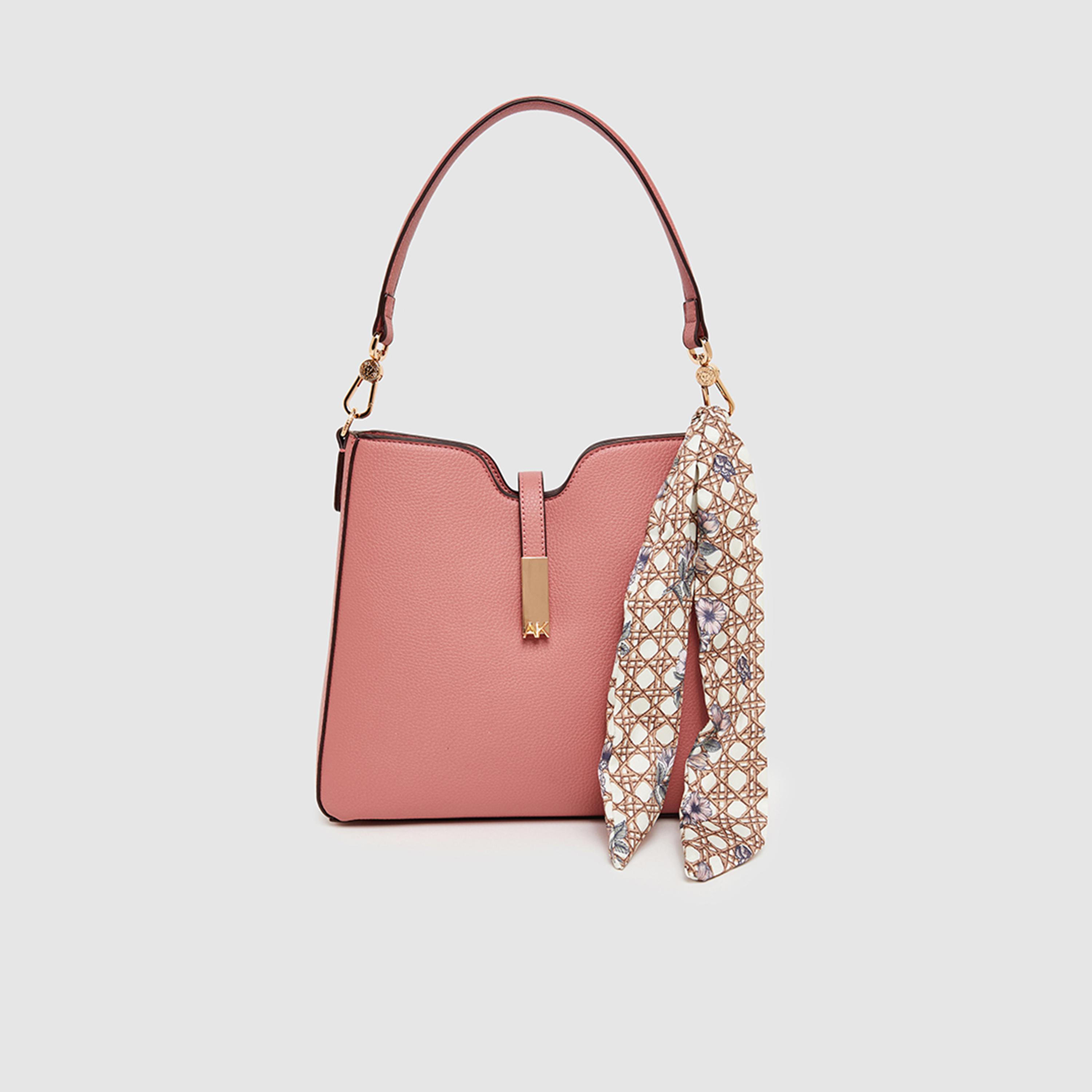 Anne Klein Textured Top Handle Shoulder Bag with Magnetic Closure and Detachable Strap | 27.43 X 7.62 X 24.13 CM-women-bagsandwallets-handbags-image-6