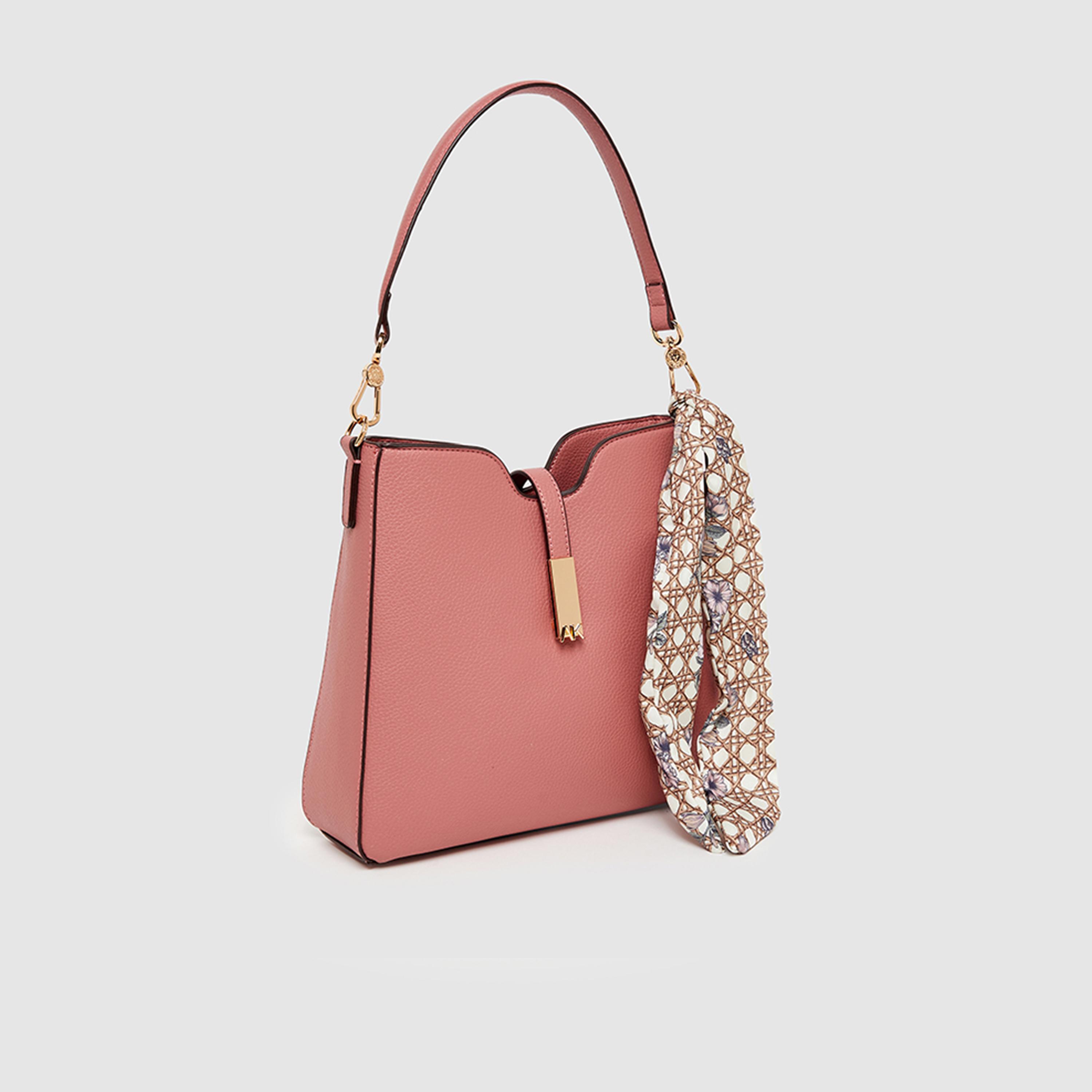 Anne Klein Textured Top Handle Shoulder Bag with Magnetic Closure and Detachable Strap | 27.43 X 7.62 X 24.13 CM-women-bagsandwallets-handbags-image-7