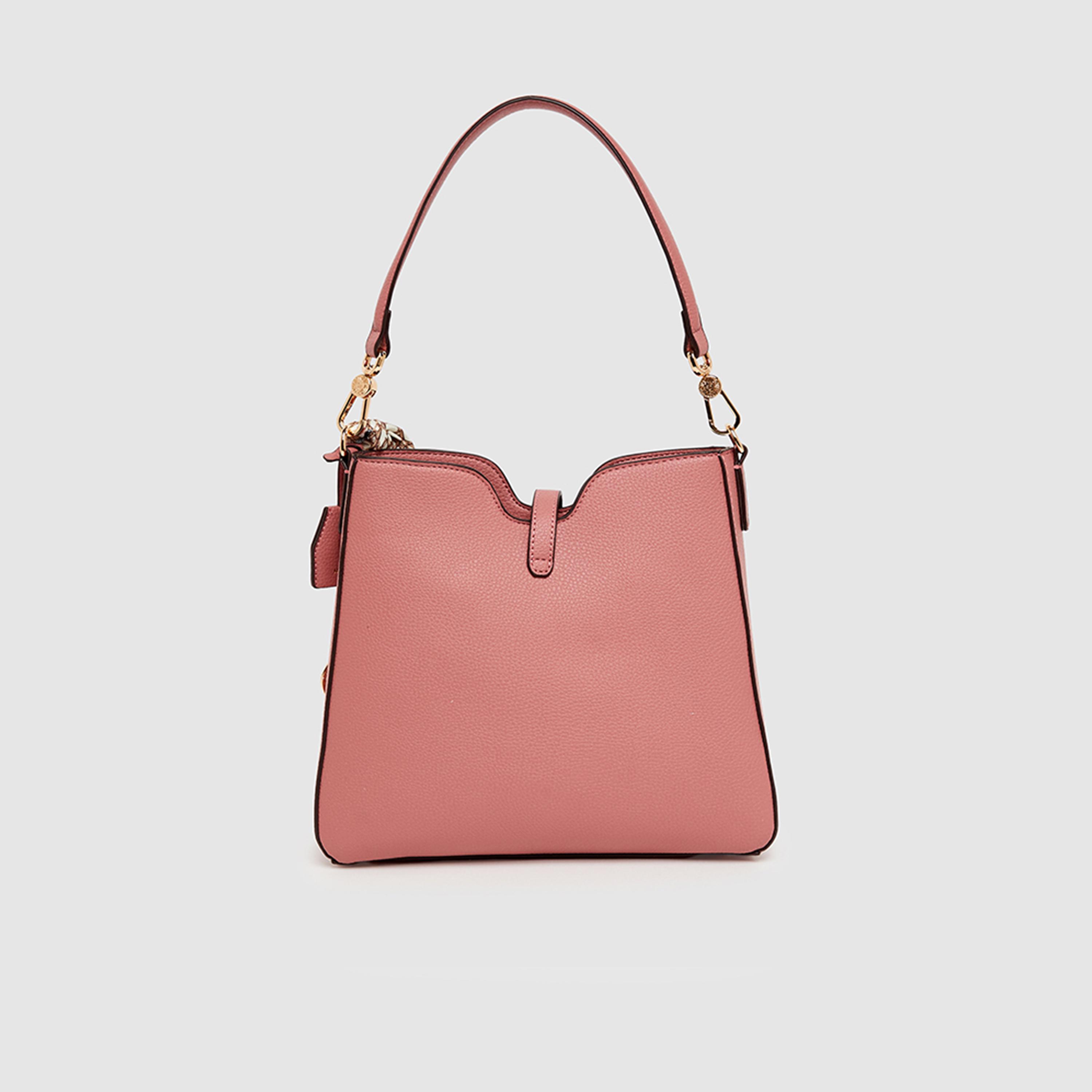 Anne Klein Textured Top Handle Shoulder Bag with Magnetic Closure and Detachable Strap | 27.43 X 7.62 X 24.13 CM-women-bagsandwallets-handbags-image-8